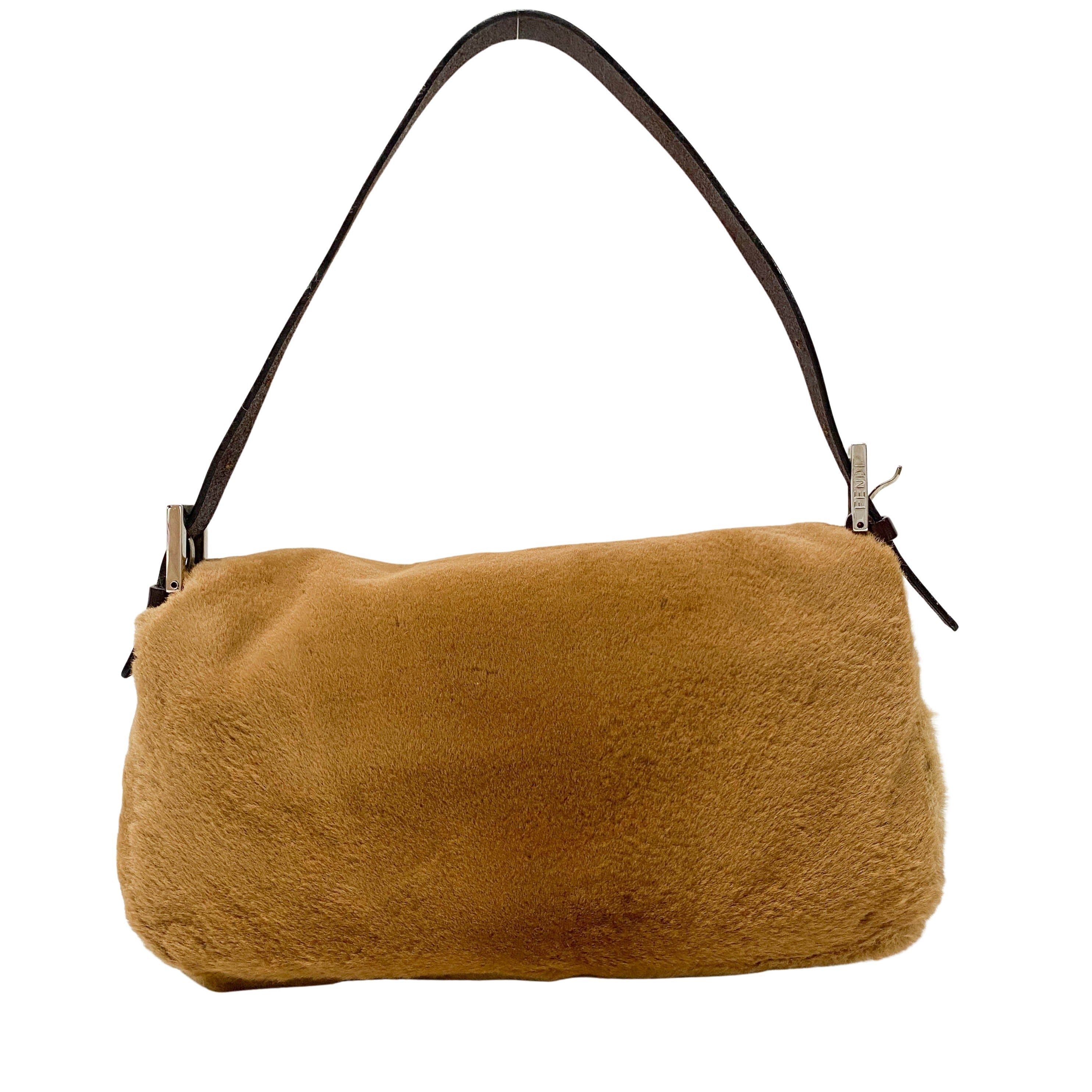 Baguette Brown Fur Shoulder Bag