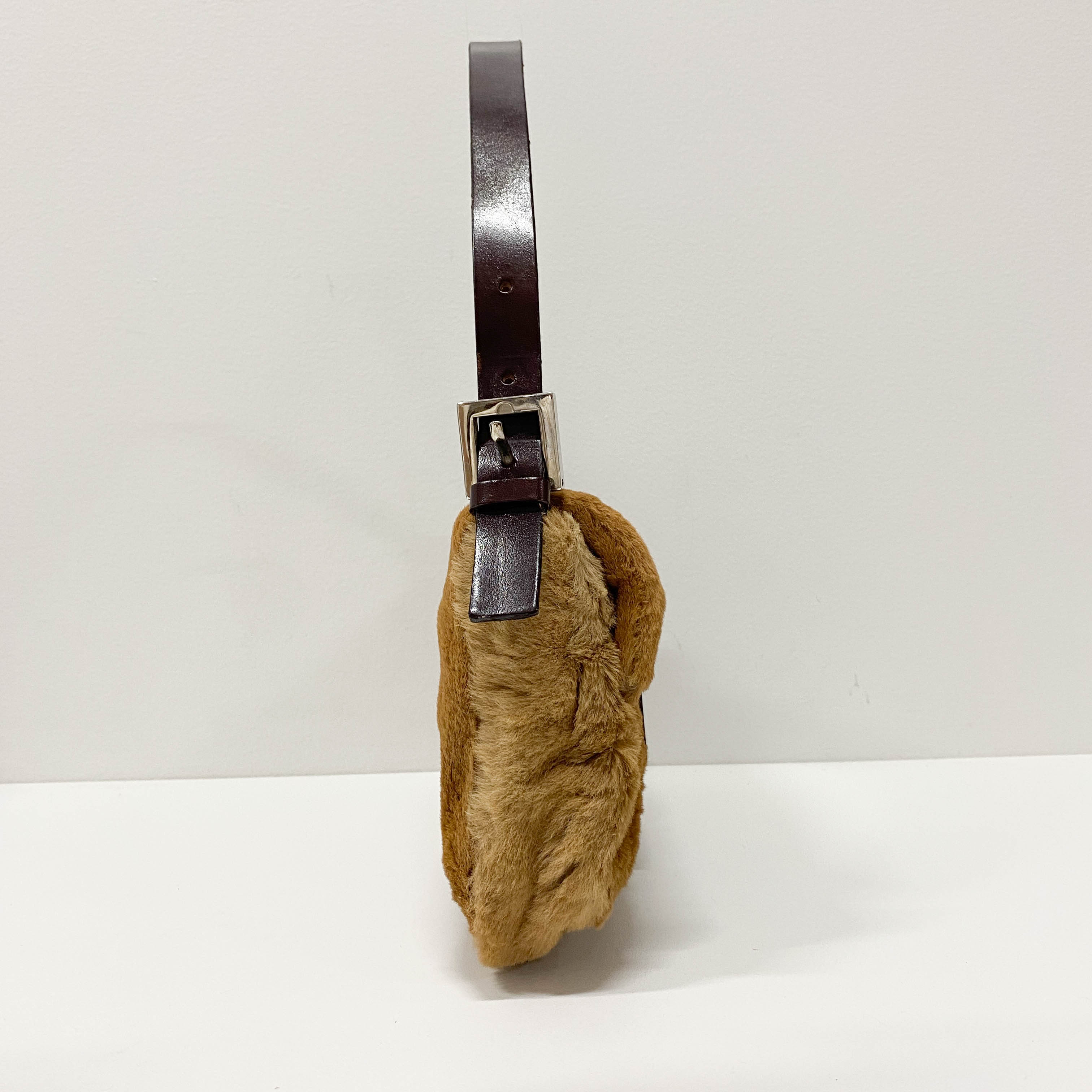 Baguette Brown Fur Shoulder Bag