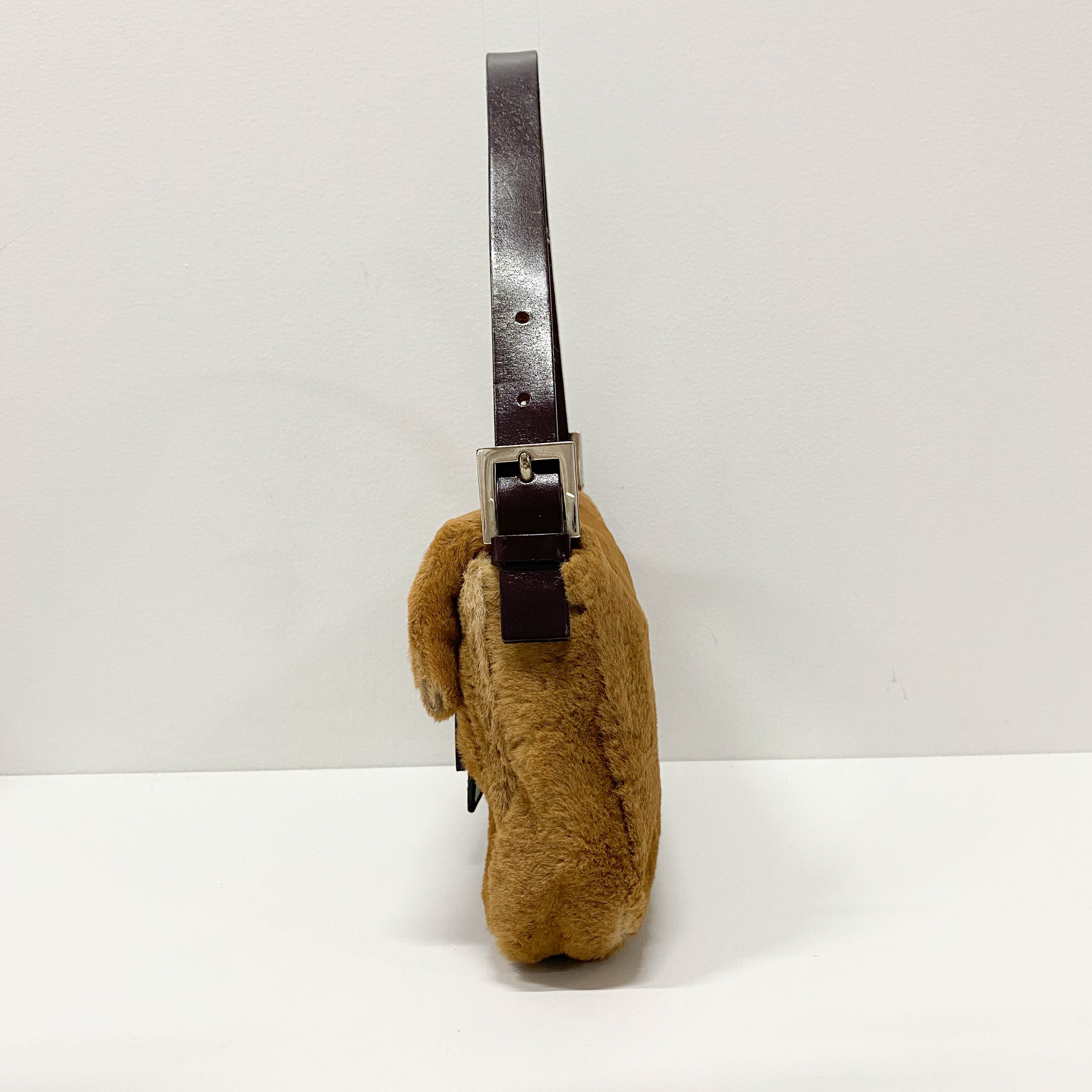 Baguette Brown Fur Shoulder Bag