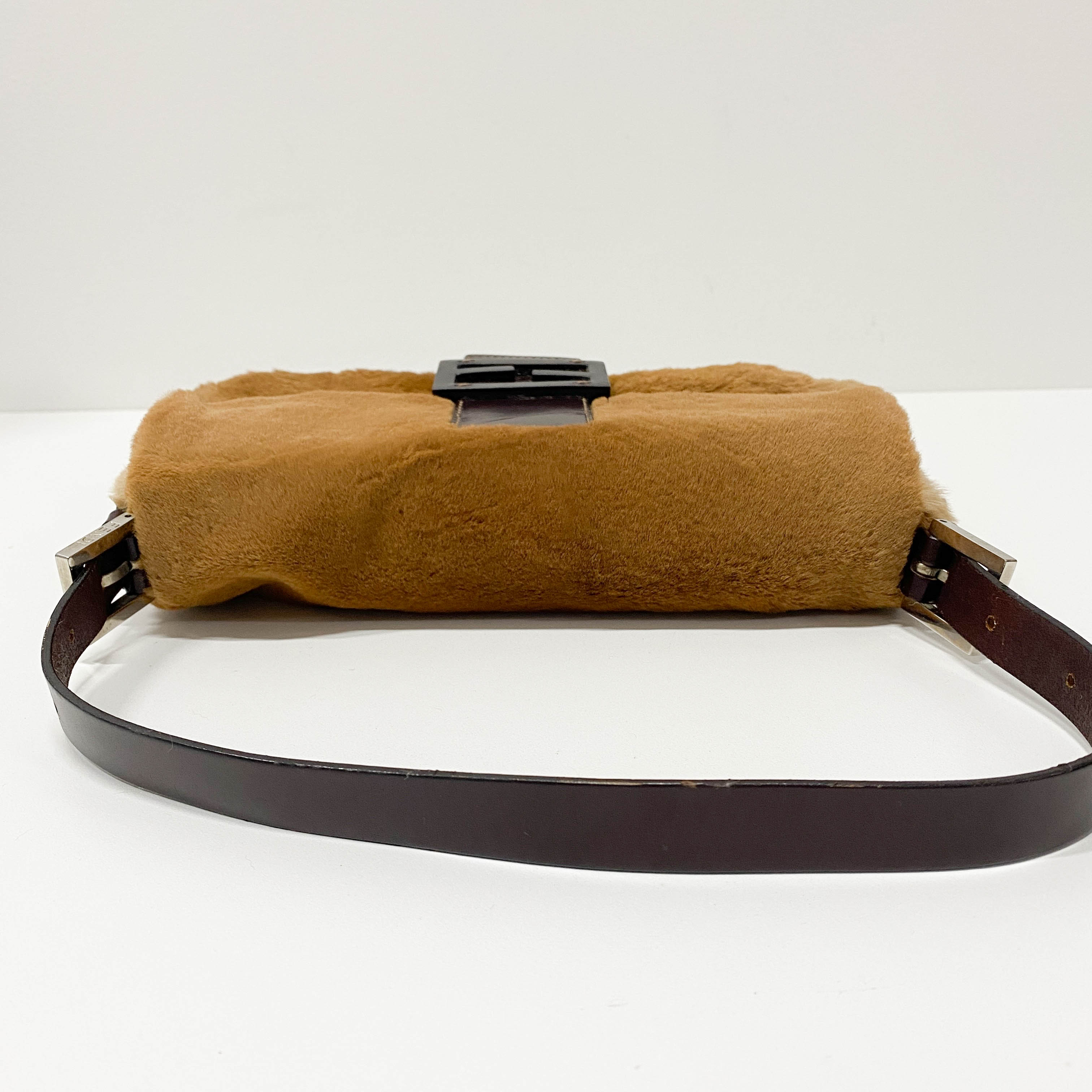 Baguette Brown Fur Shoulder Bag