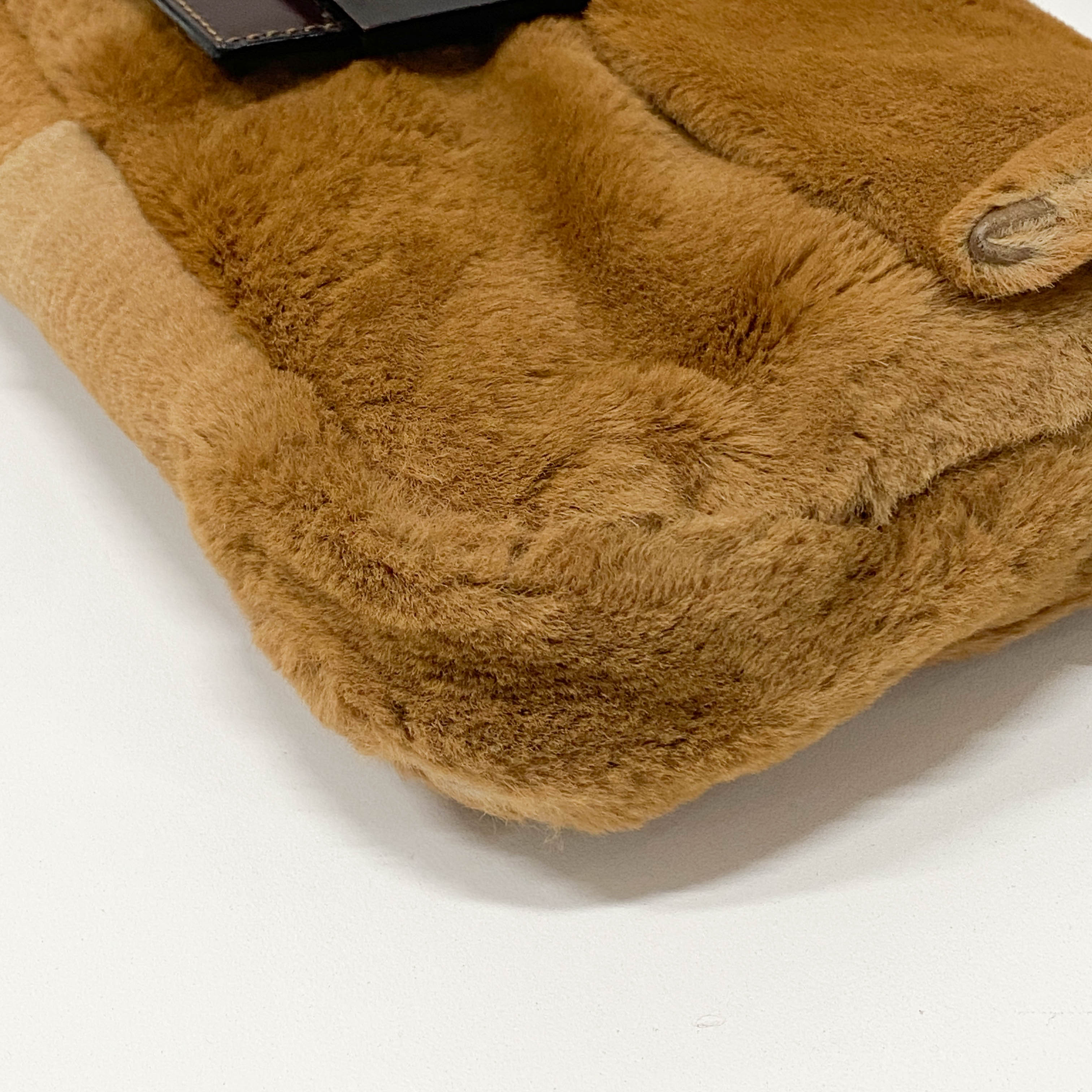 Baguette Brown Fur Shoulder Bag