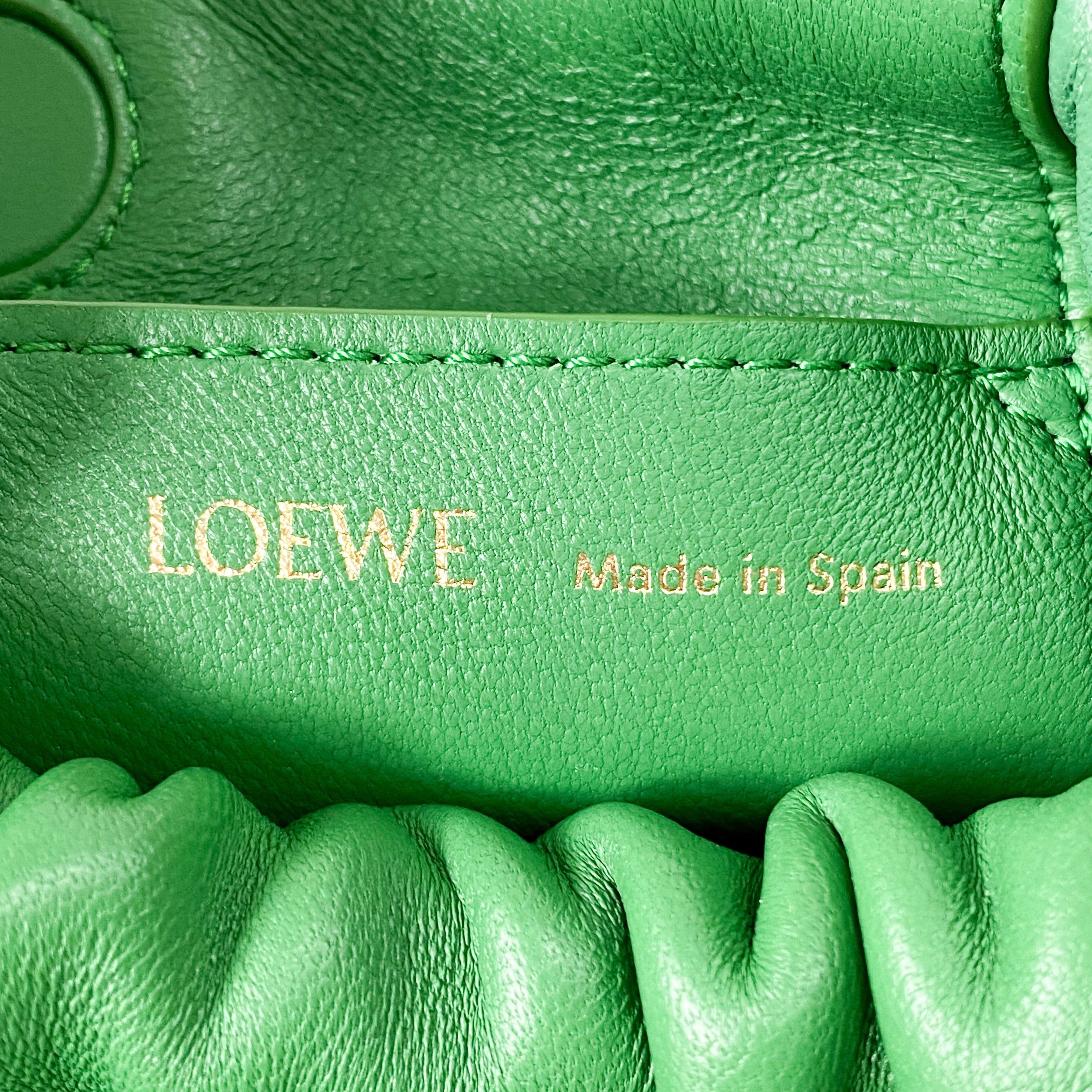 Squeeze Mini Green Leather Beaded Two Way Bag