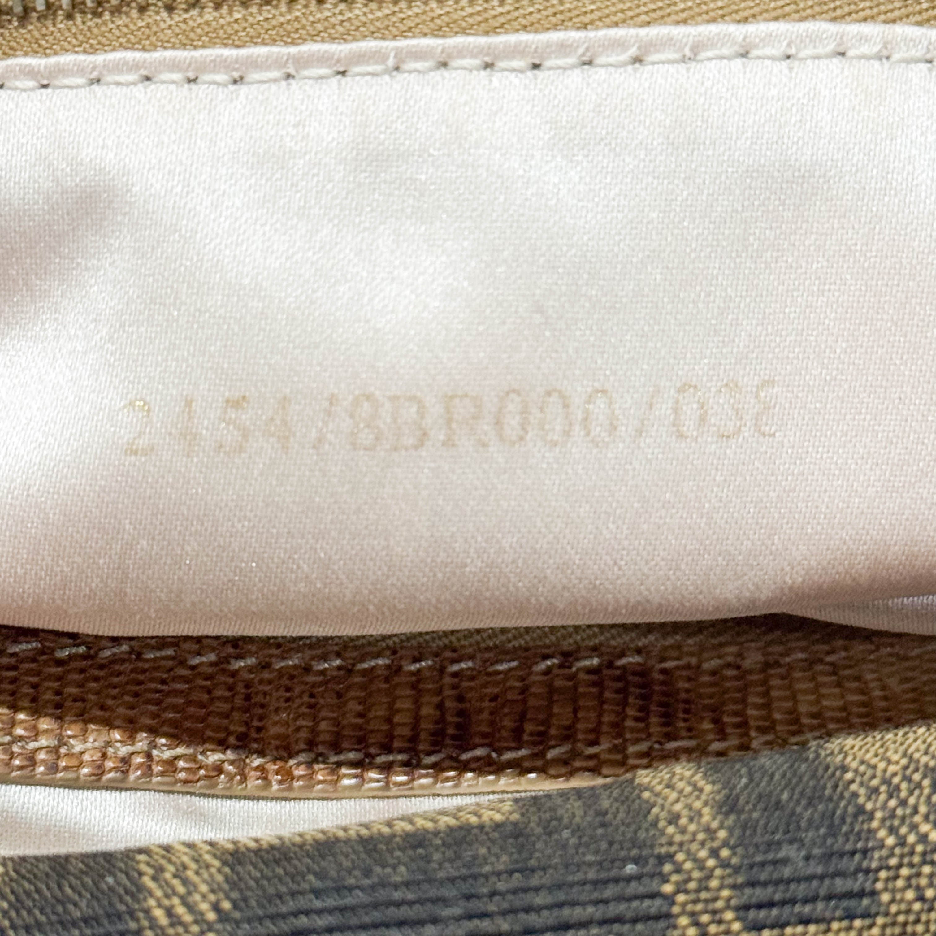 Zucca Baguette Brown Canvas Embroidery Shoulder Bag