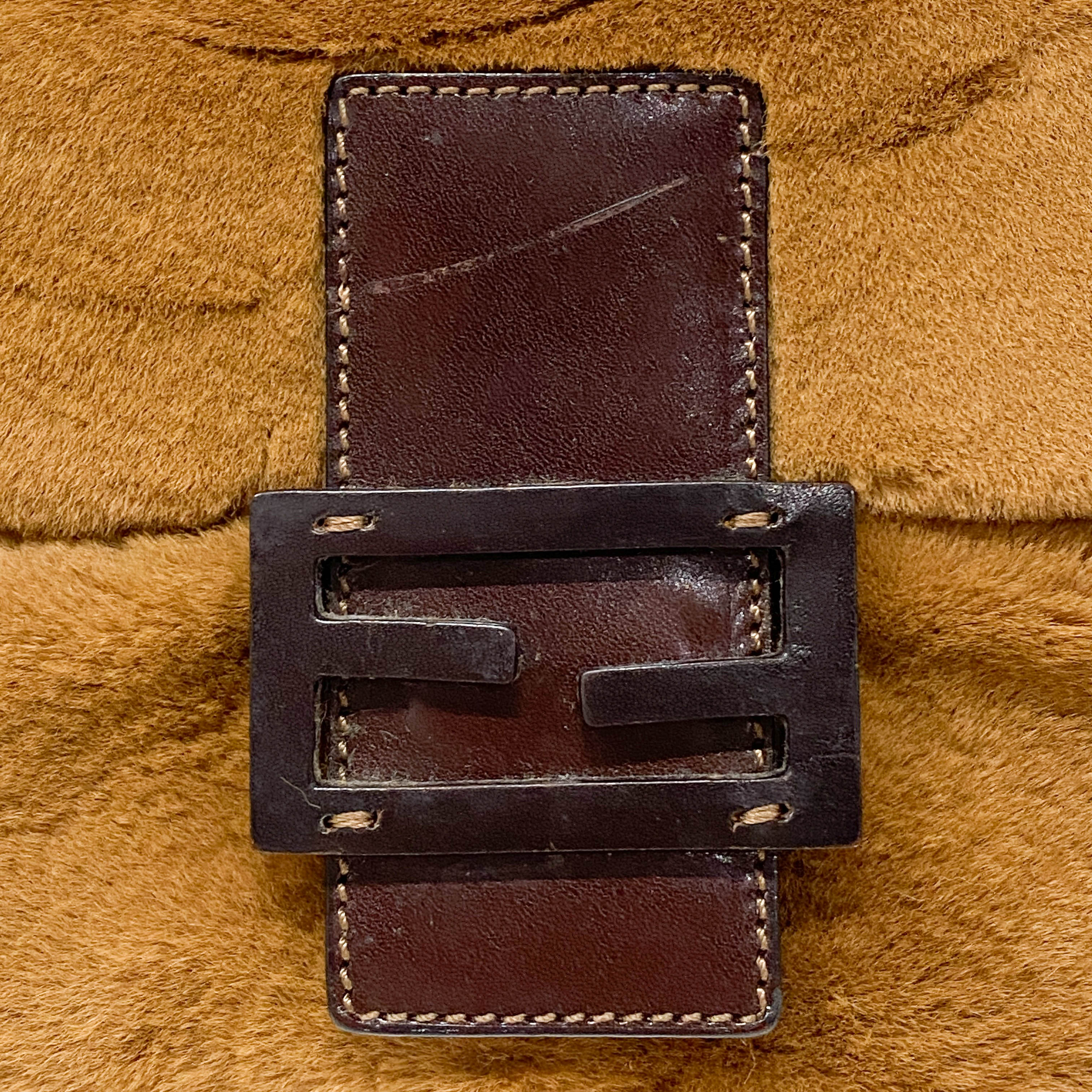 Baguette Brown Fur Shoulder Bag