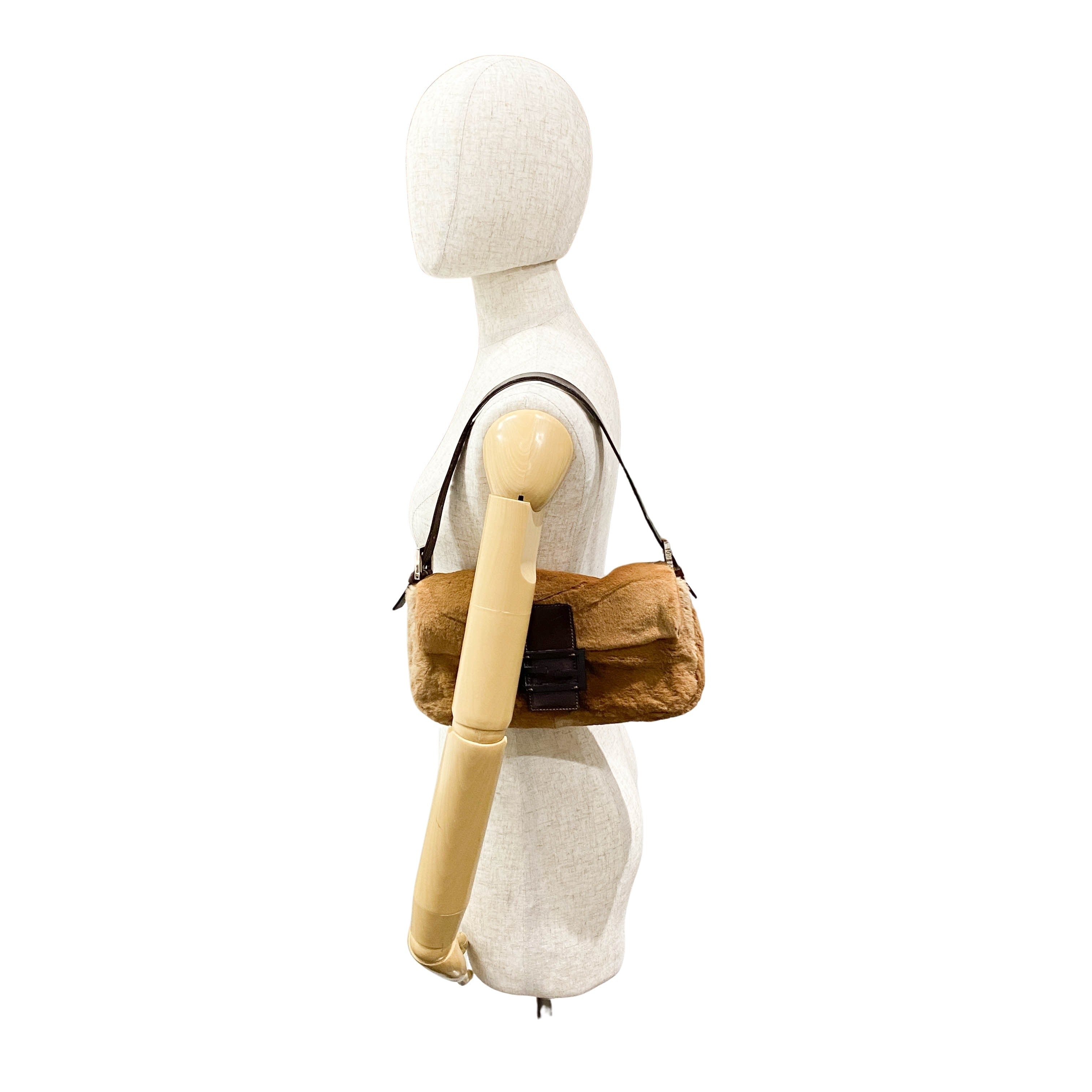 Baguette Brown Fur Shoulder Bag