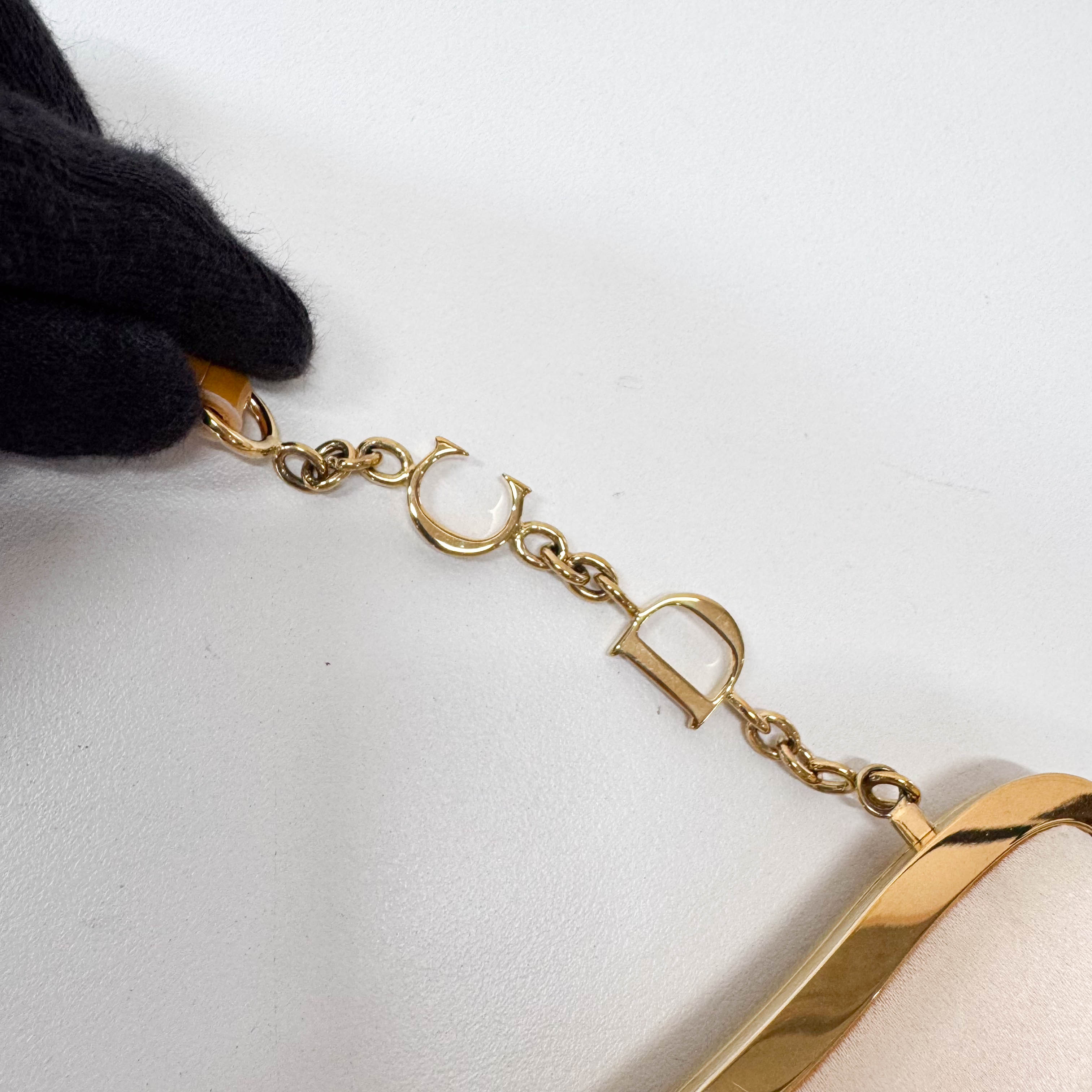 Saddle Mini Orange Satin Chain Bag