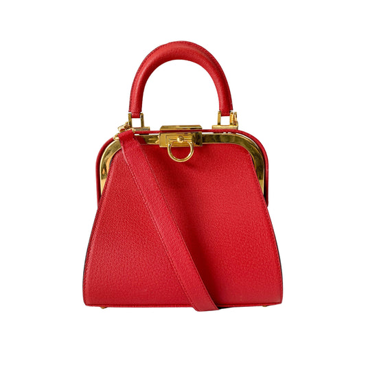 2Way Red Leather Hand/Shoulder Bag