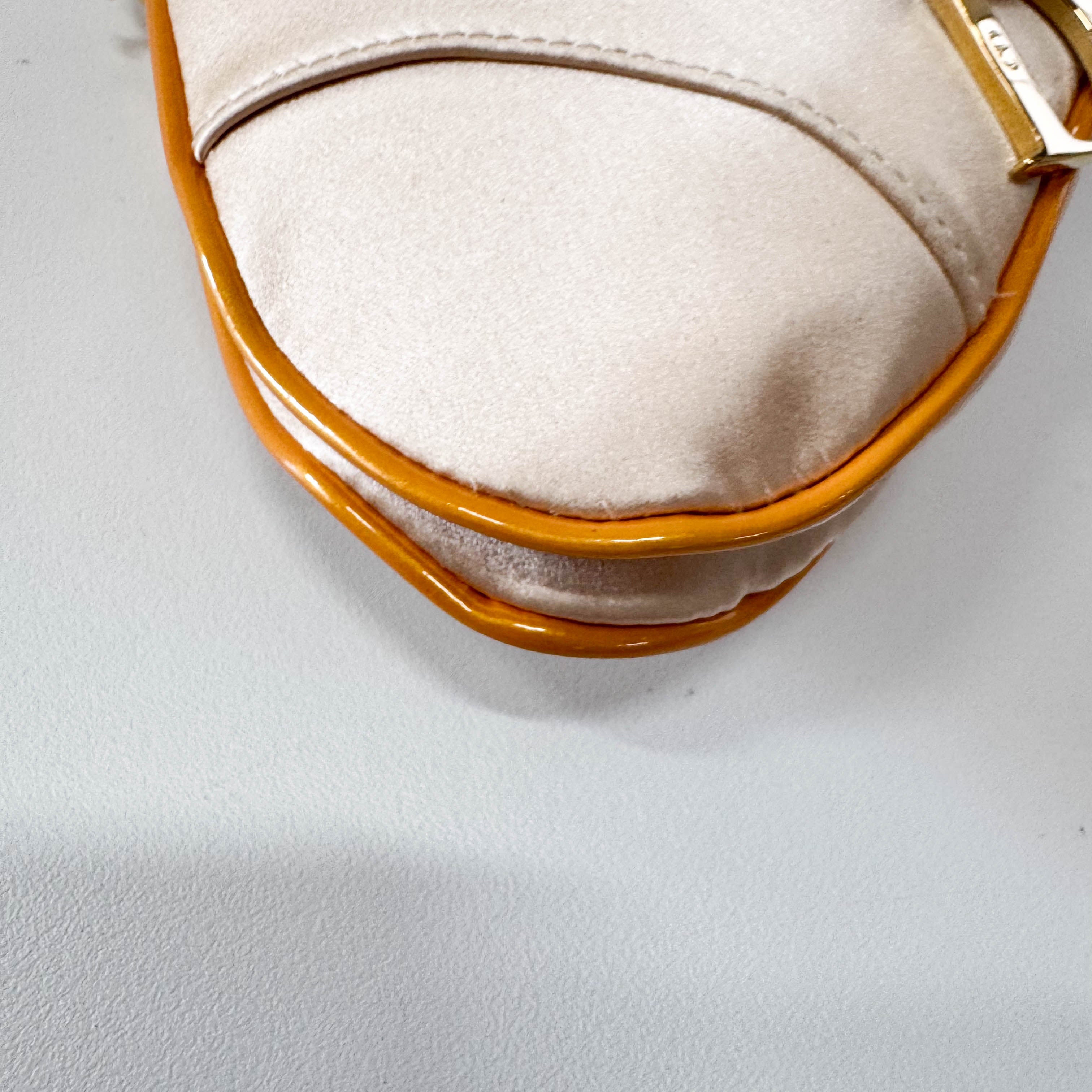 Saddle Mini Orange Satin Chain Bag