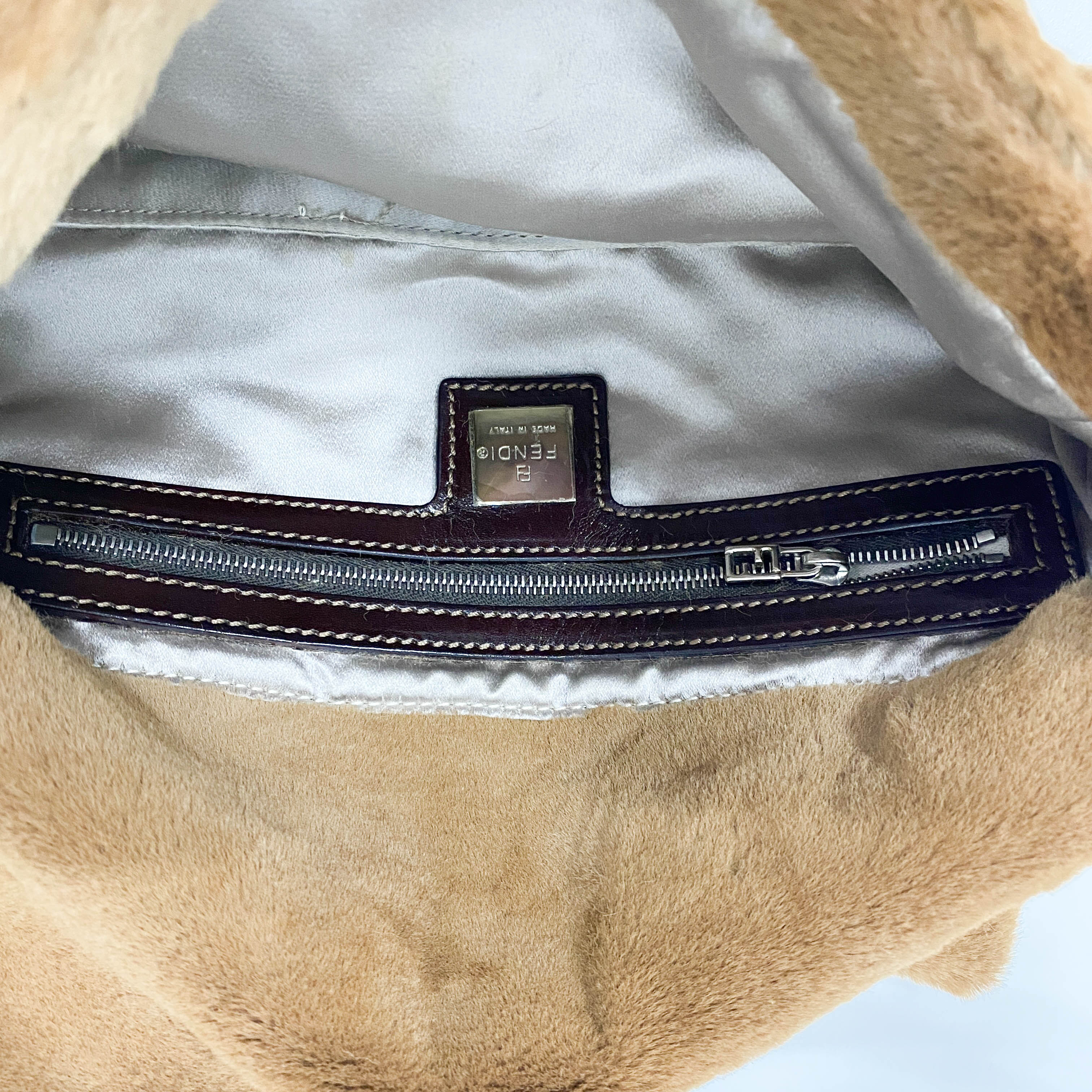 Baguette Brown Fur Shoulder Bag