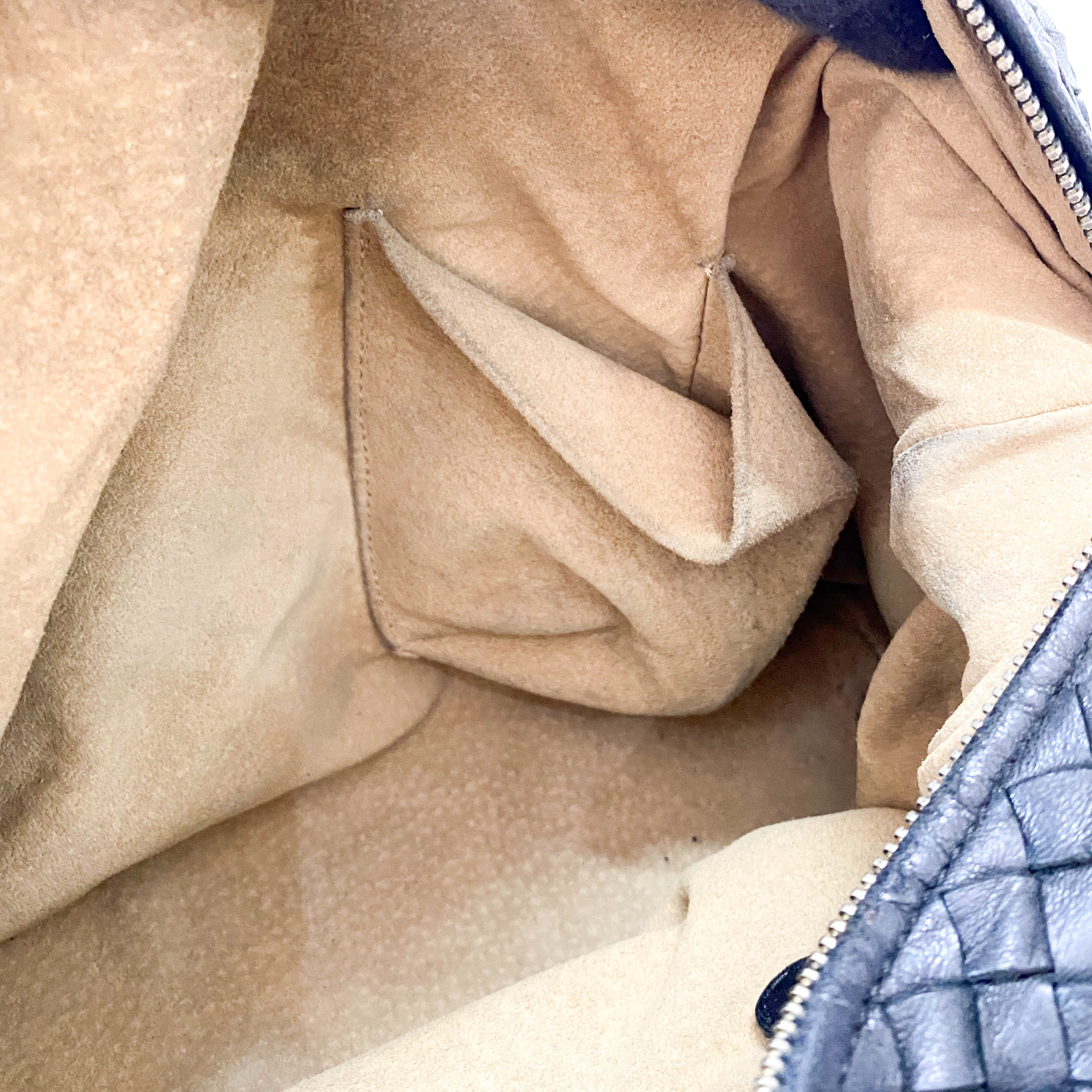 Intrecciato Black Leather Bowling Bag