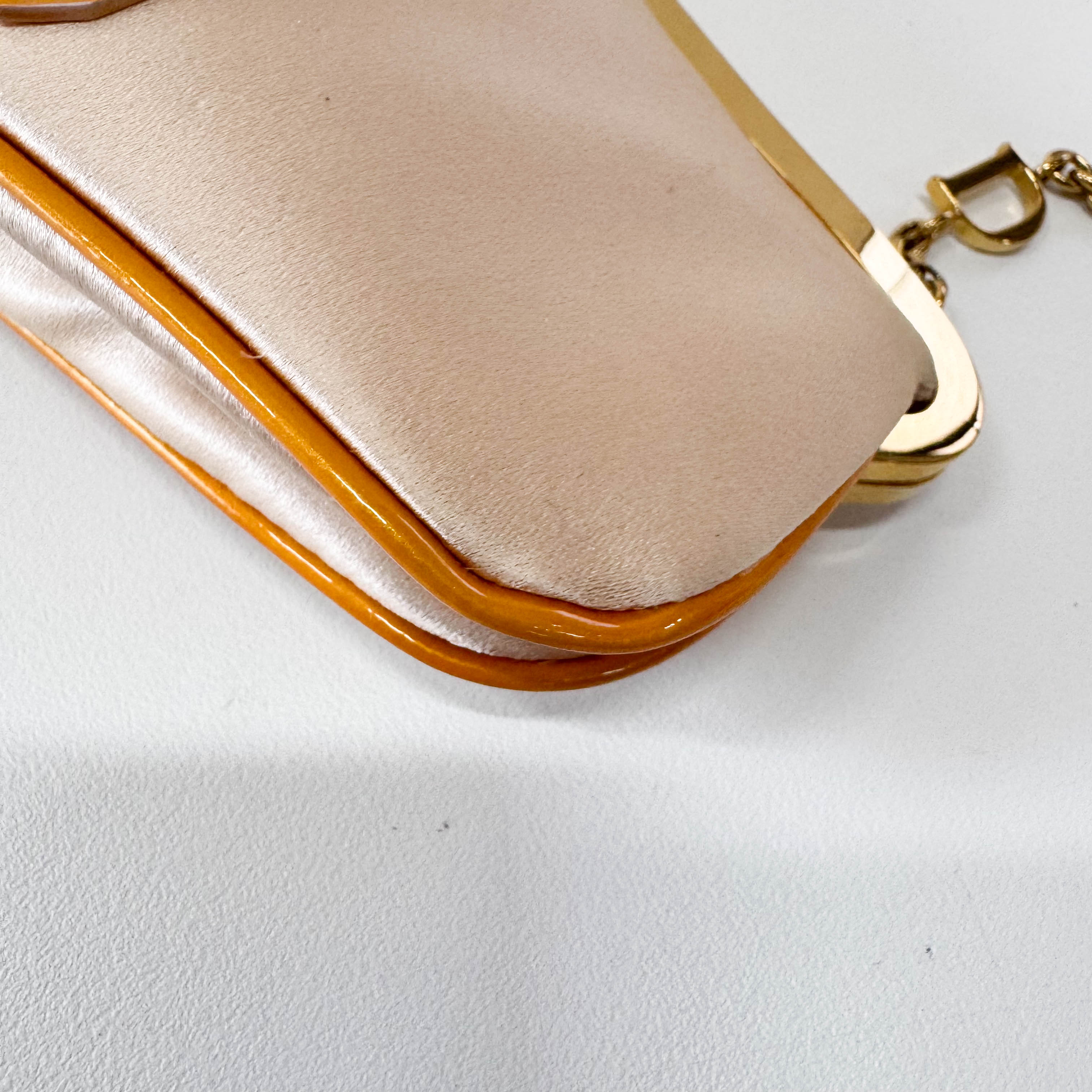 Saddle Mini Orange Satin Chain Bag