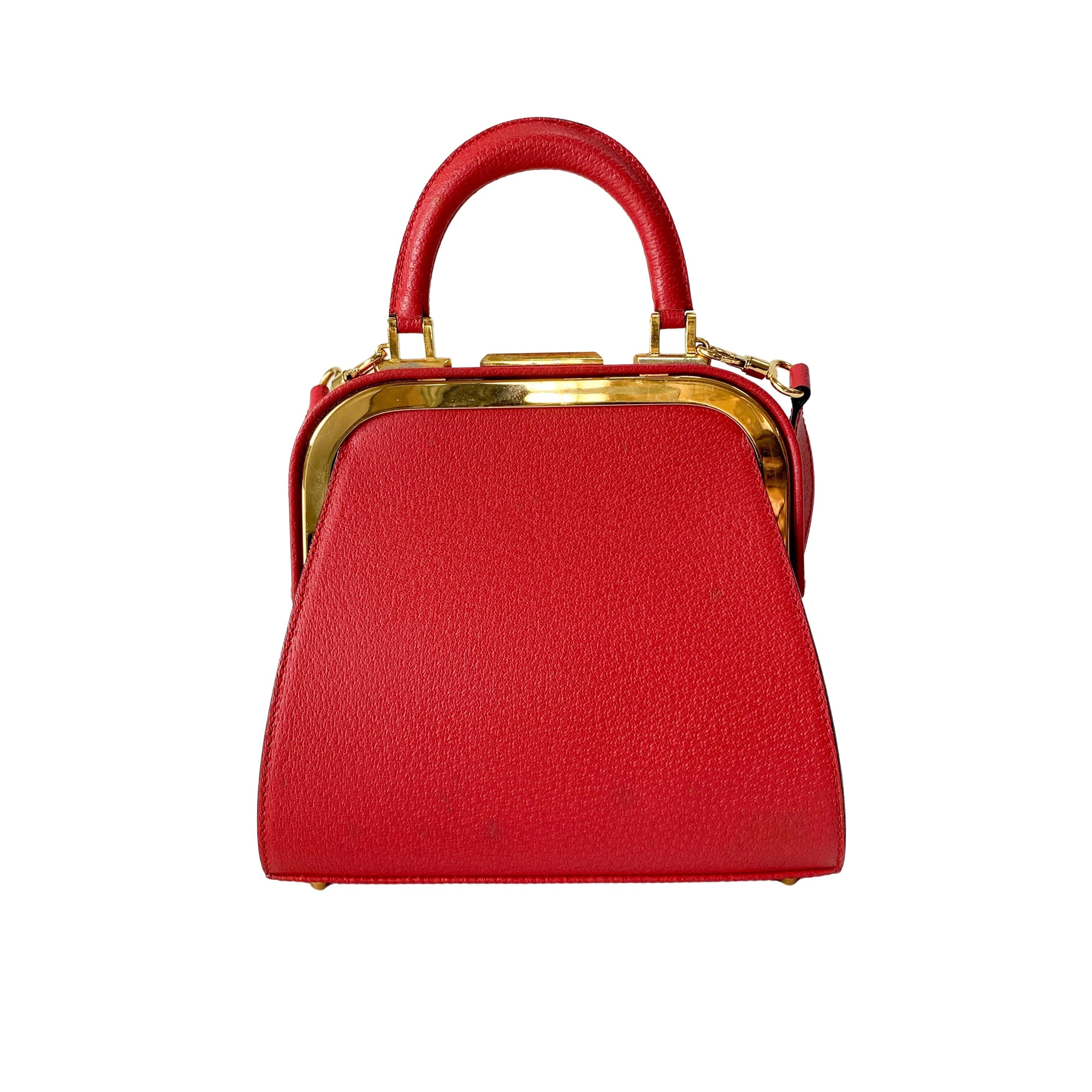 2Way Red Leather Hand/Shoulder Bag