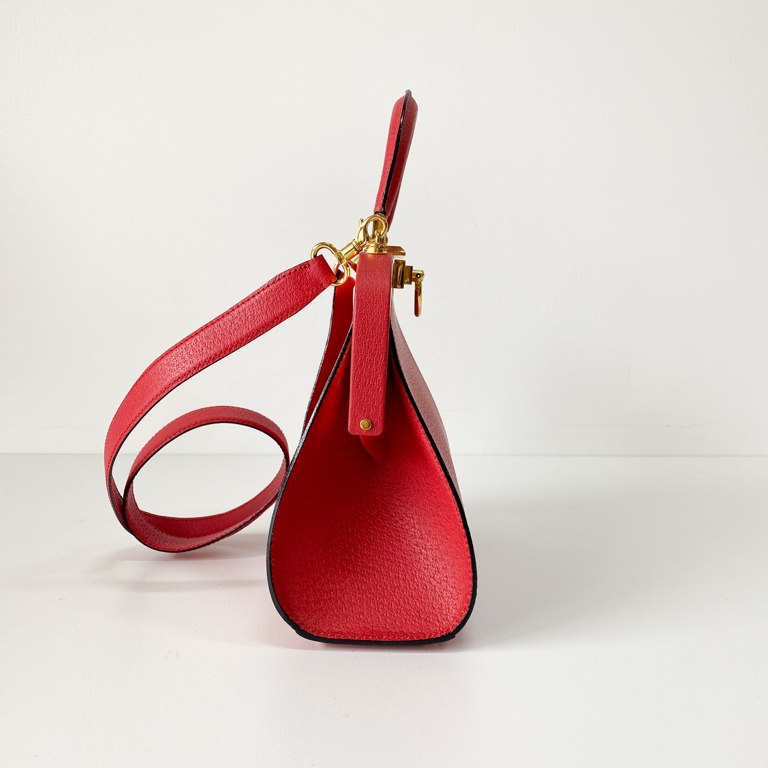 2Way Red Leather Hand/Shoulder Bag