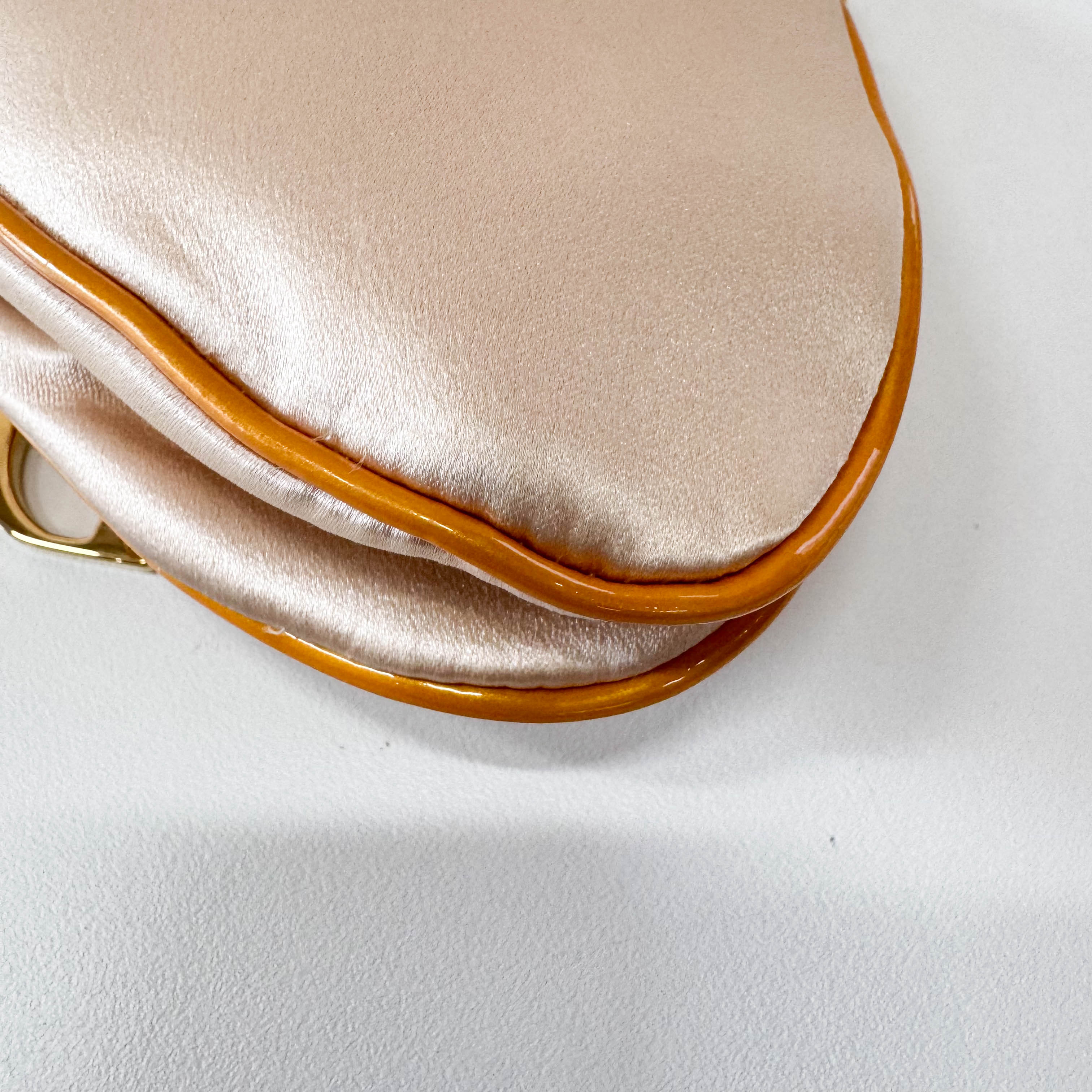 Saddle Mini Orange Satin Chain Bag