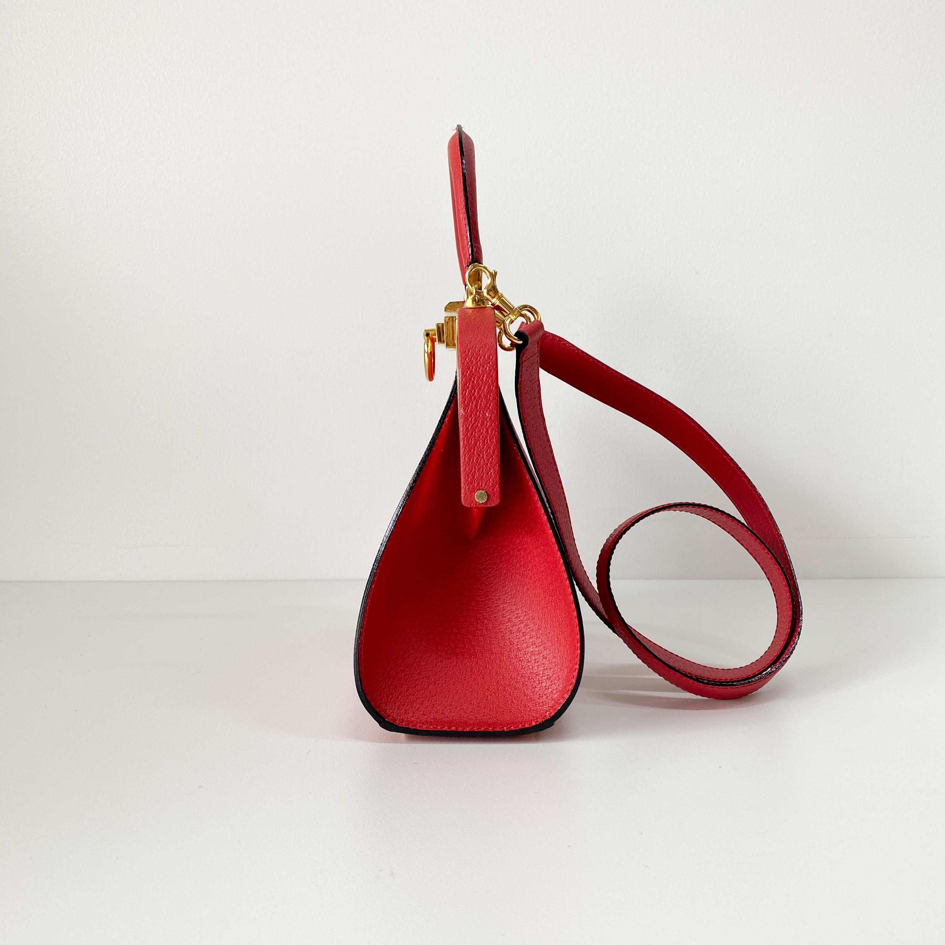 2Way Red Leather Hand/Shoulder Bag