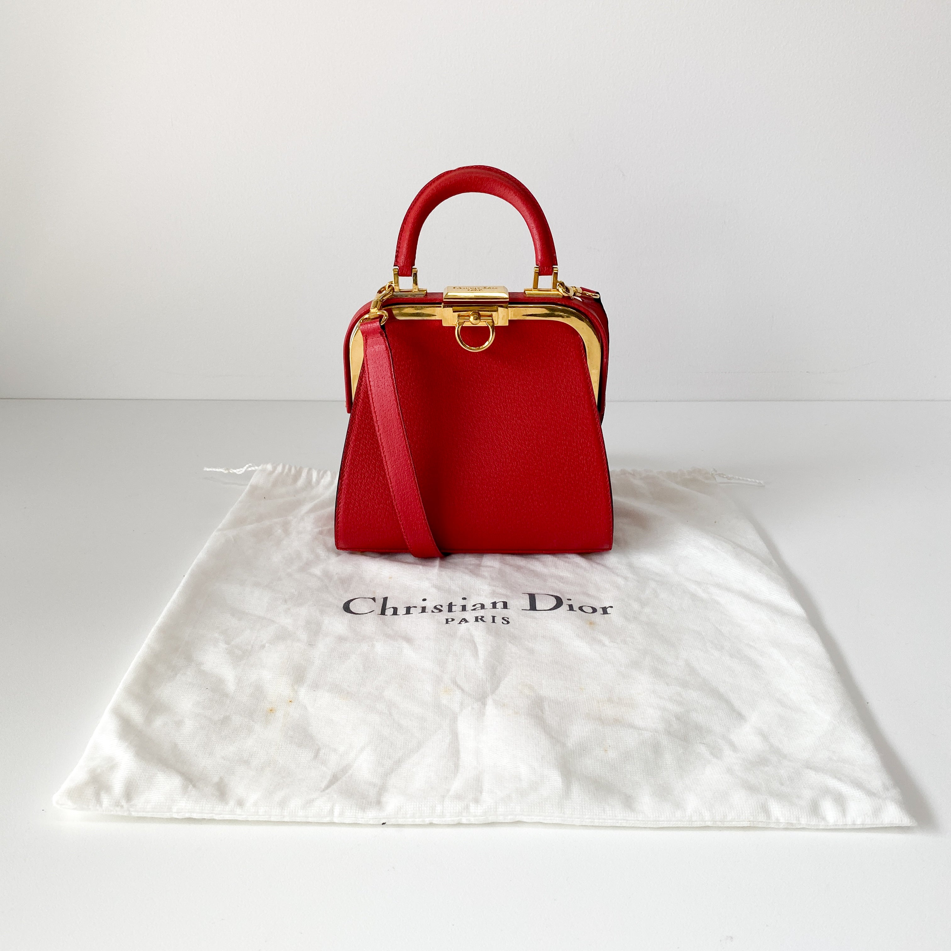 2Way Red Leather Hand/Shoulder Bag