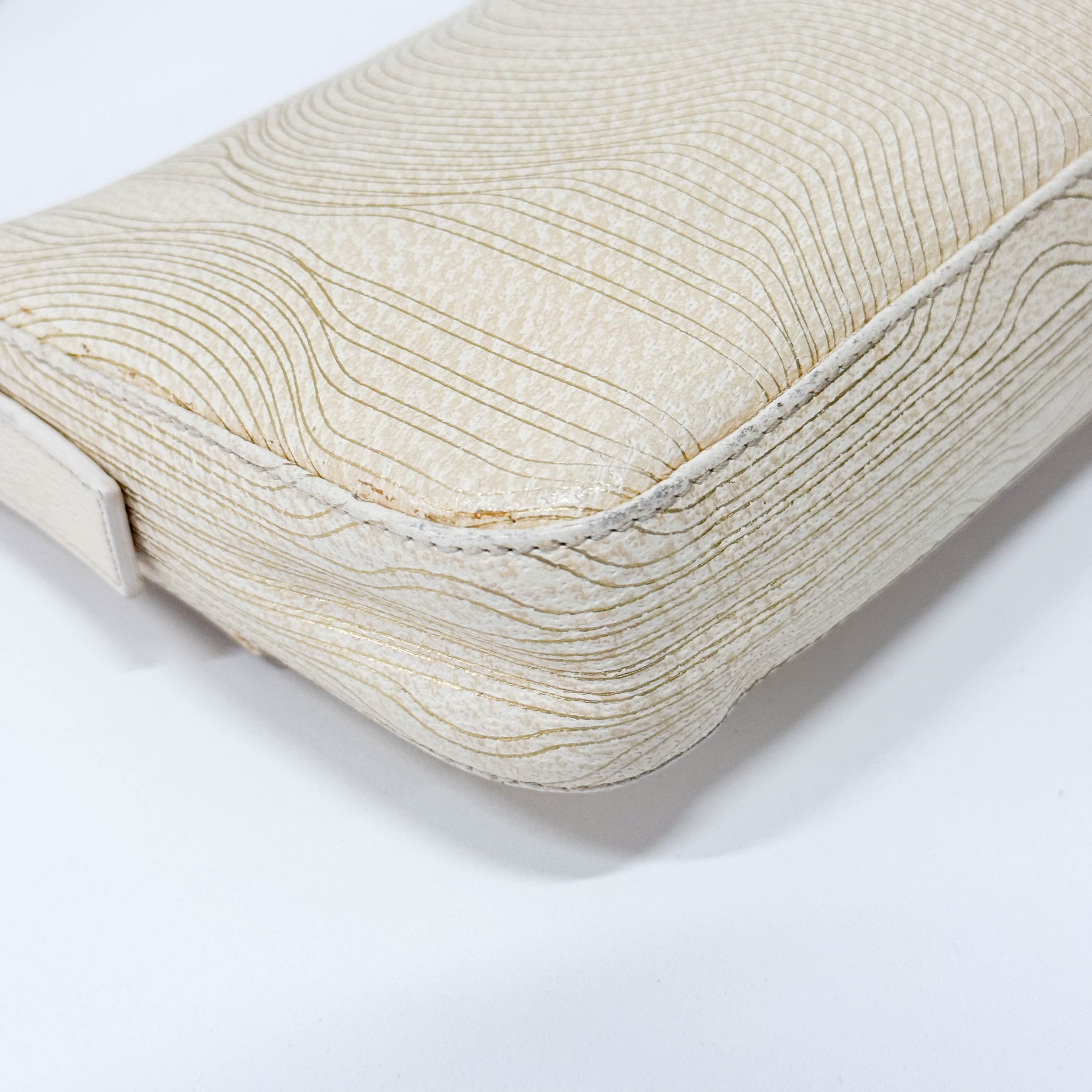 Baguette Beige Leather Shoulder Bag