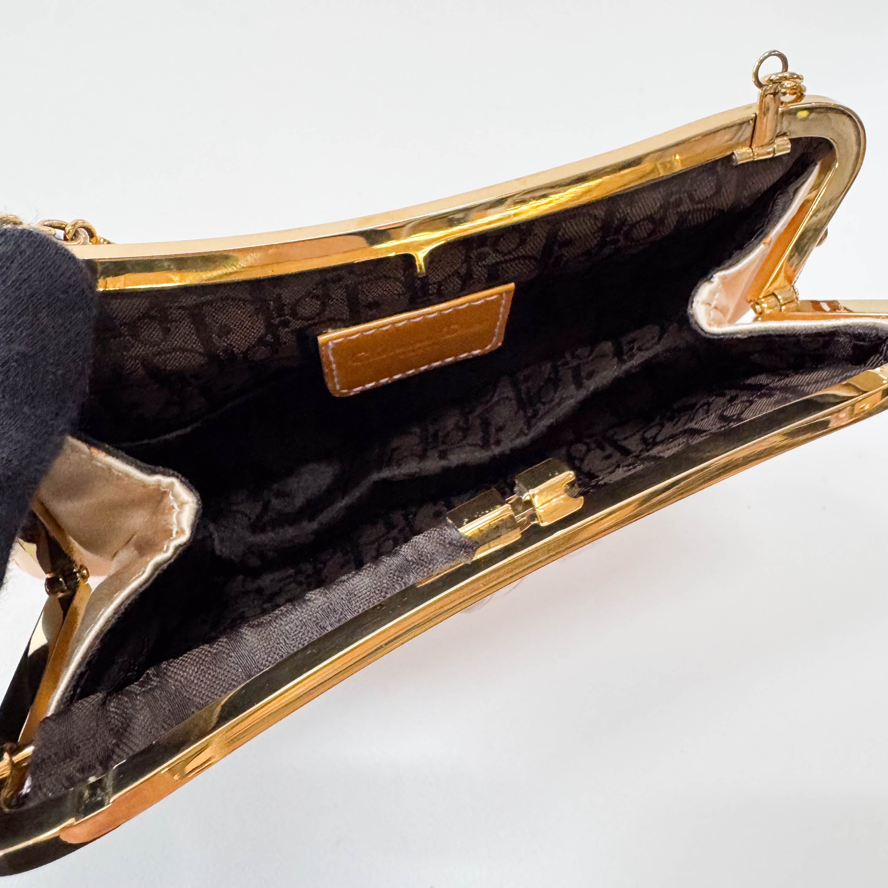 Saddle Mini Orange Satin Chain Bag