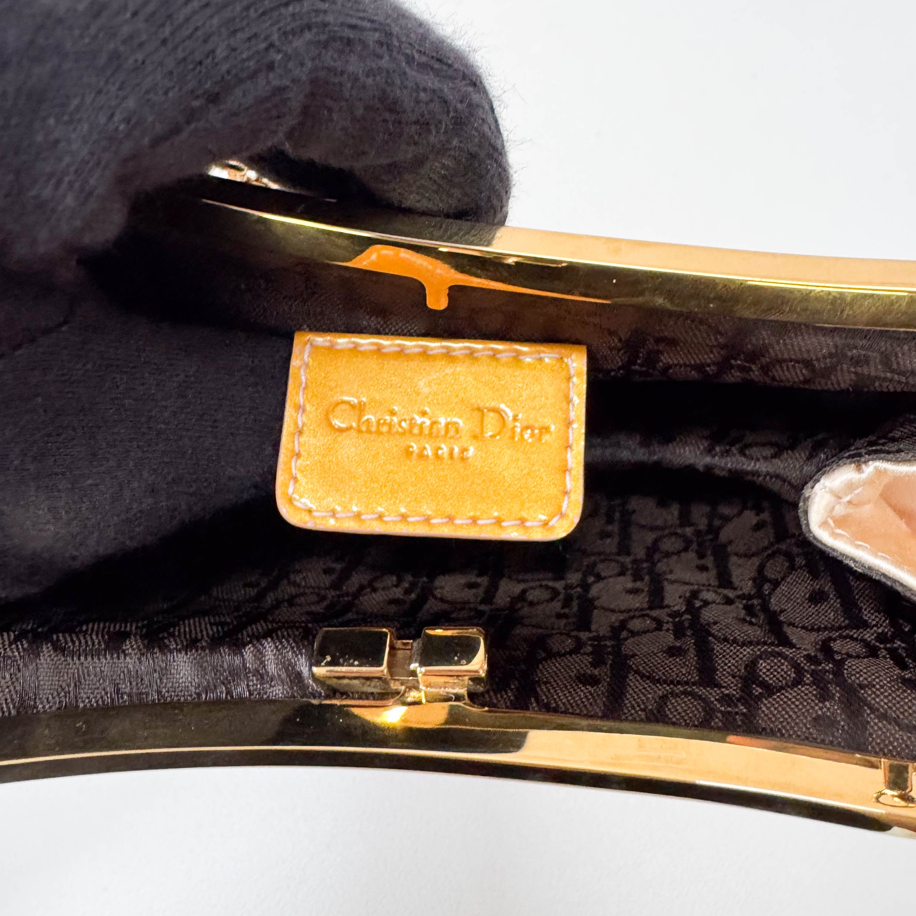 Saddle Mini Orange Satin Chain Bag