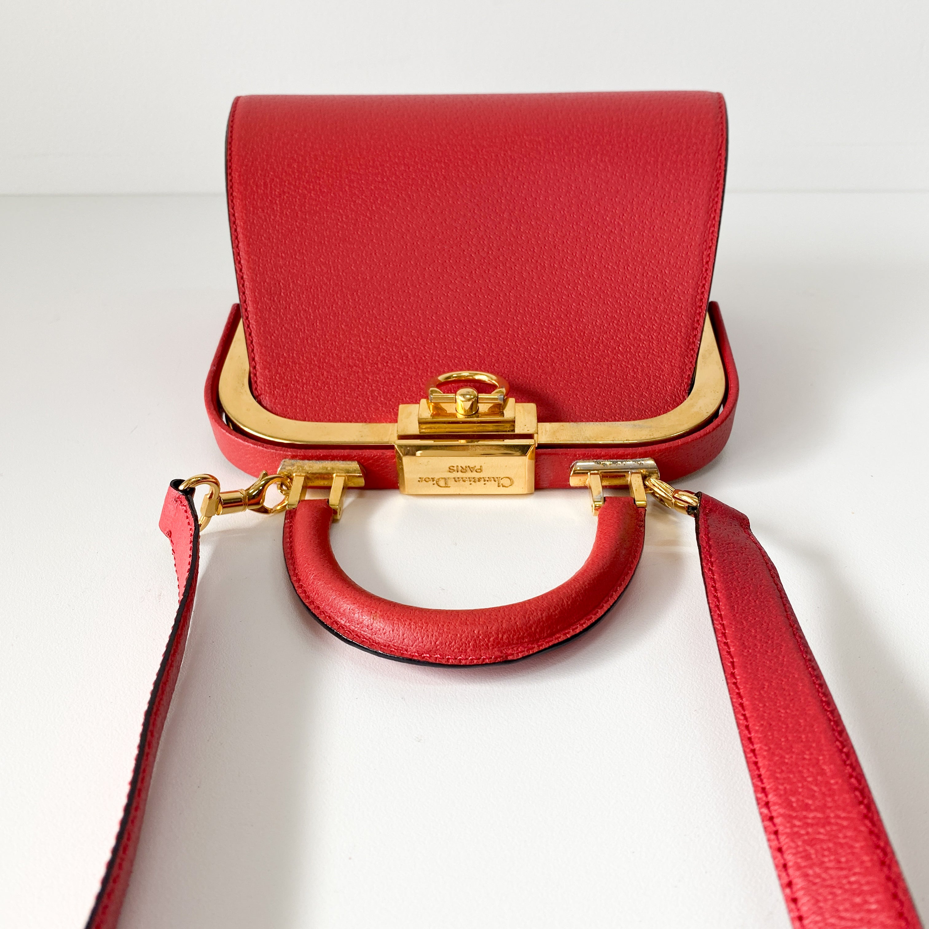 2Way Red Leather Hand/Shoulder Bag