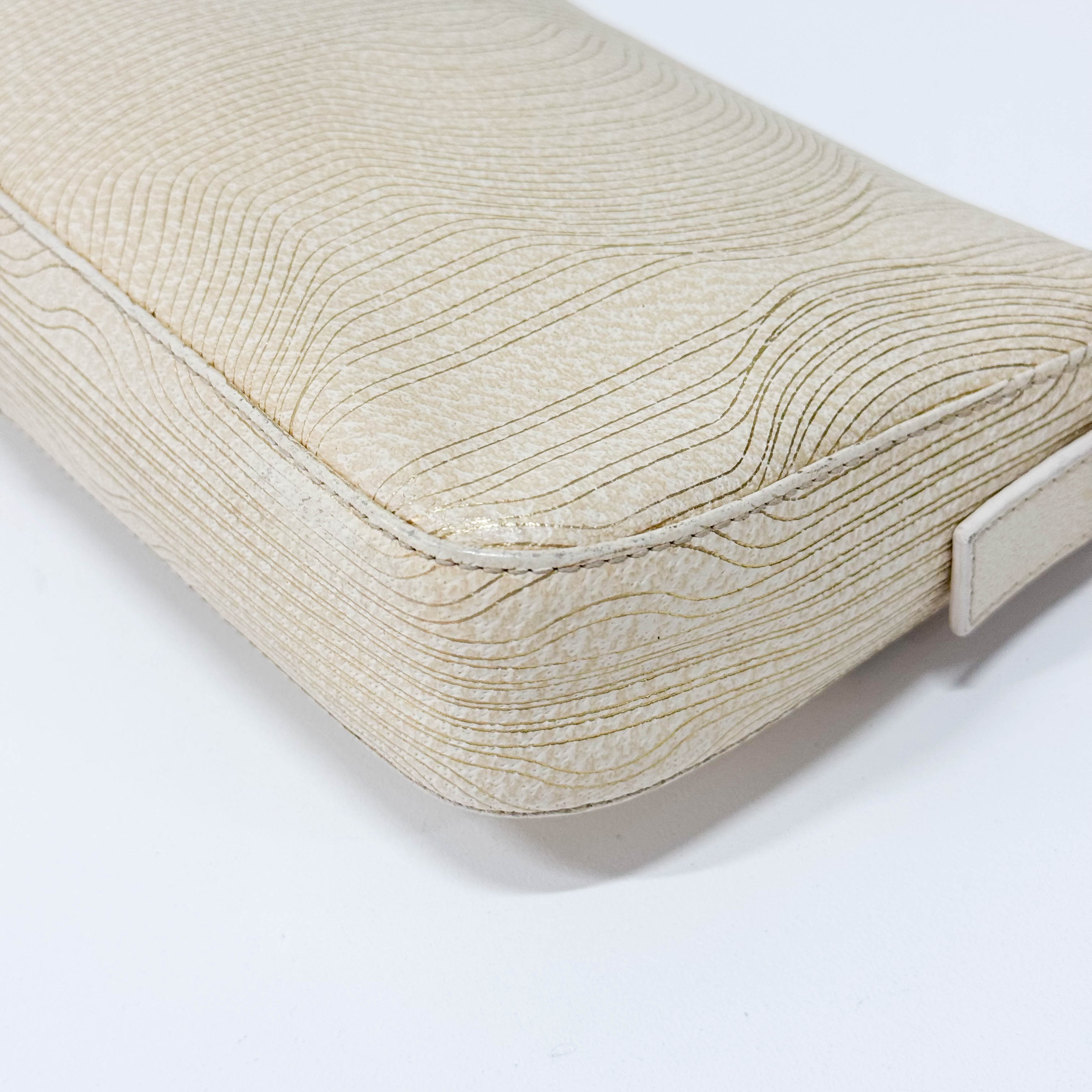 Baguette Beige Leather Shoulder Bag