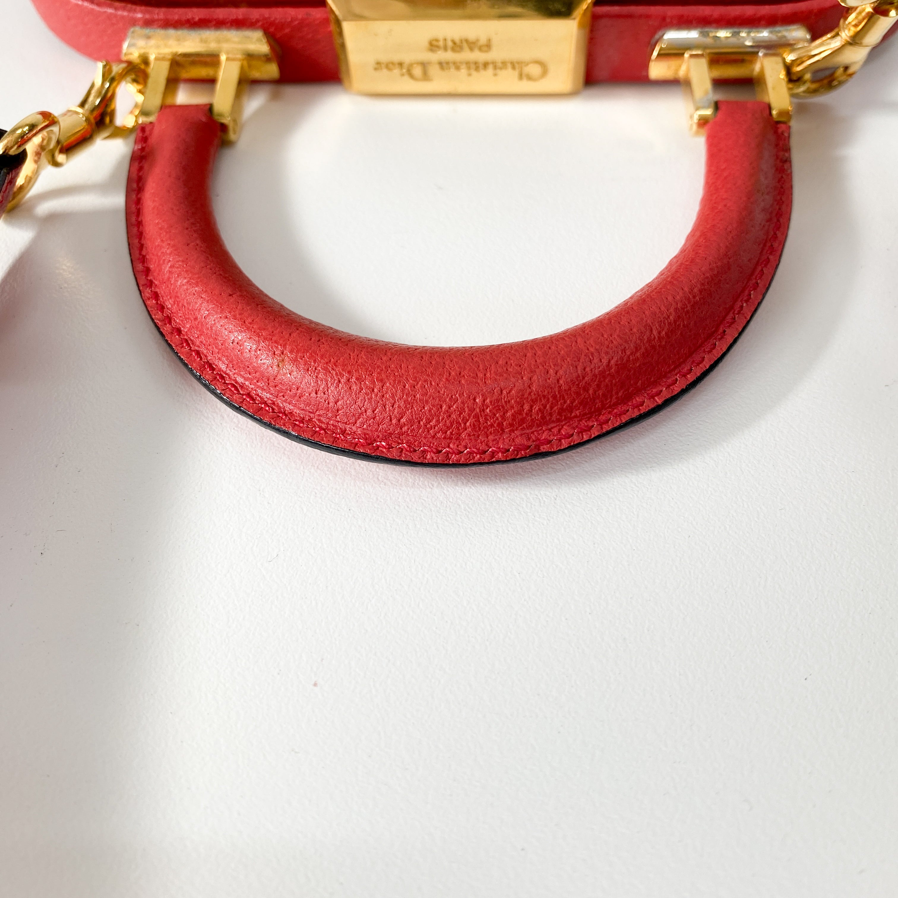 2Way Red Leather Hand/Shoulder Bag