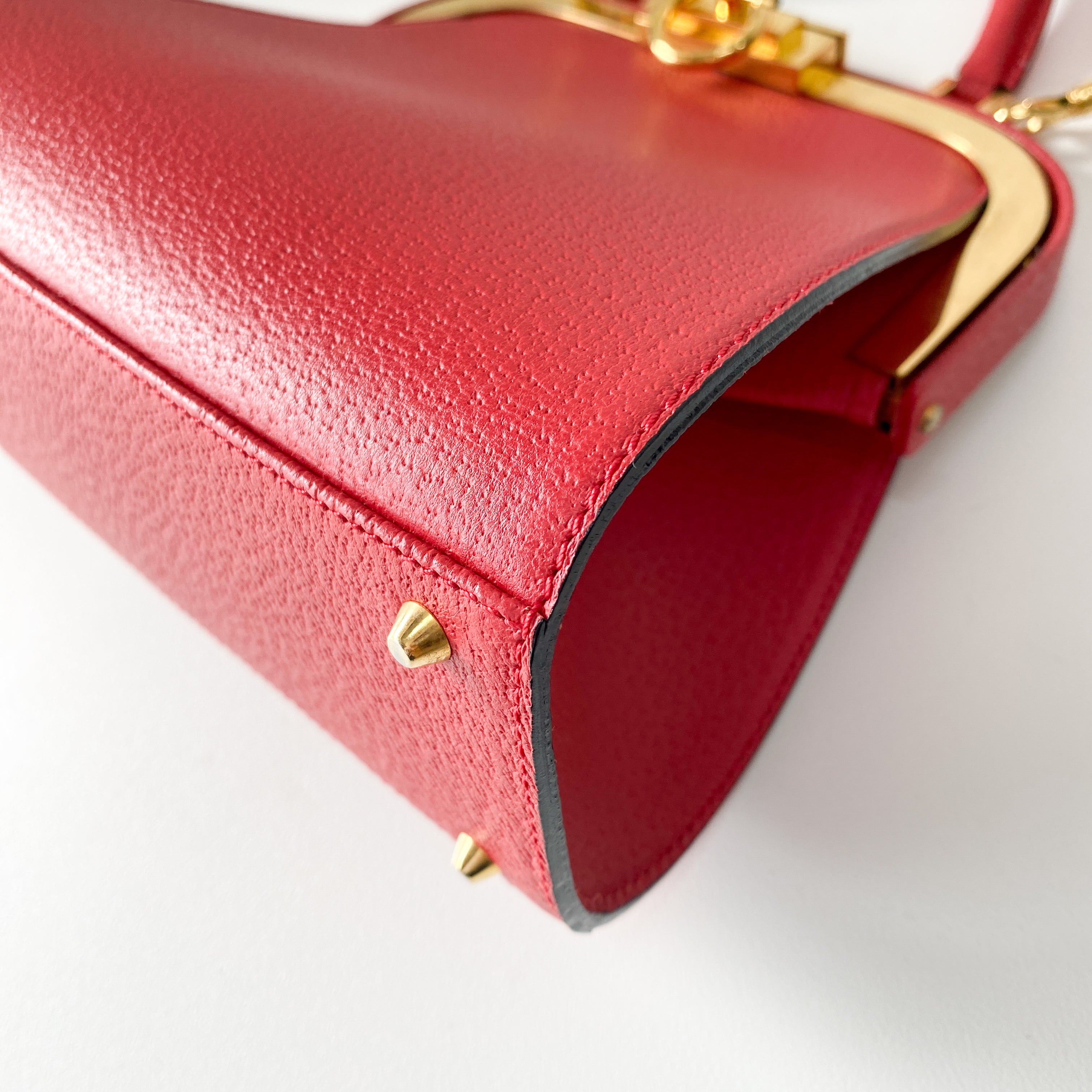 2Way Red Leather Hand/Shoulder Bag