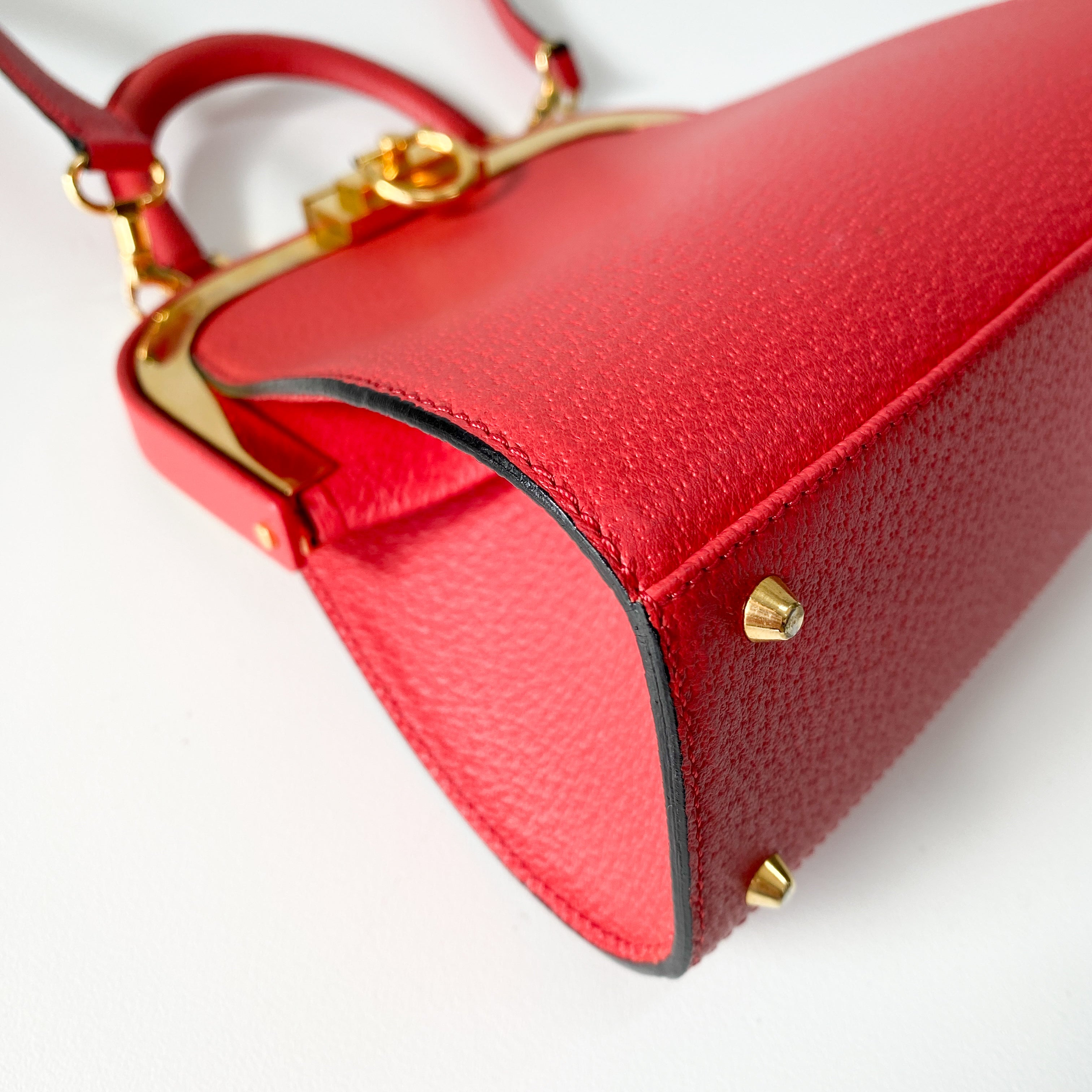 2Way Red Leather Hand/Shoulder Bag