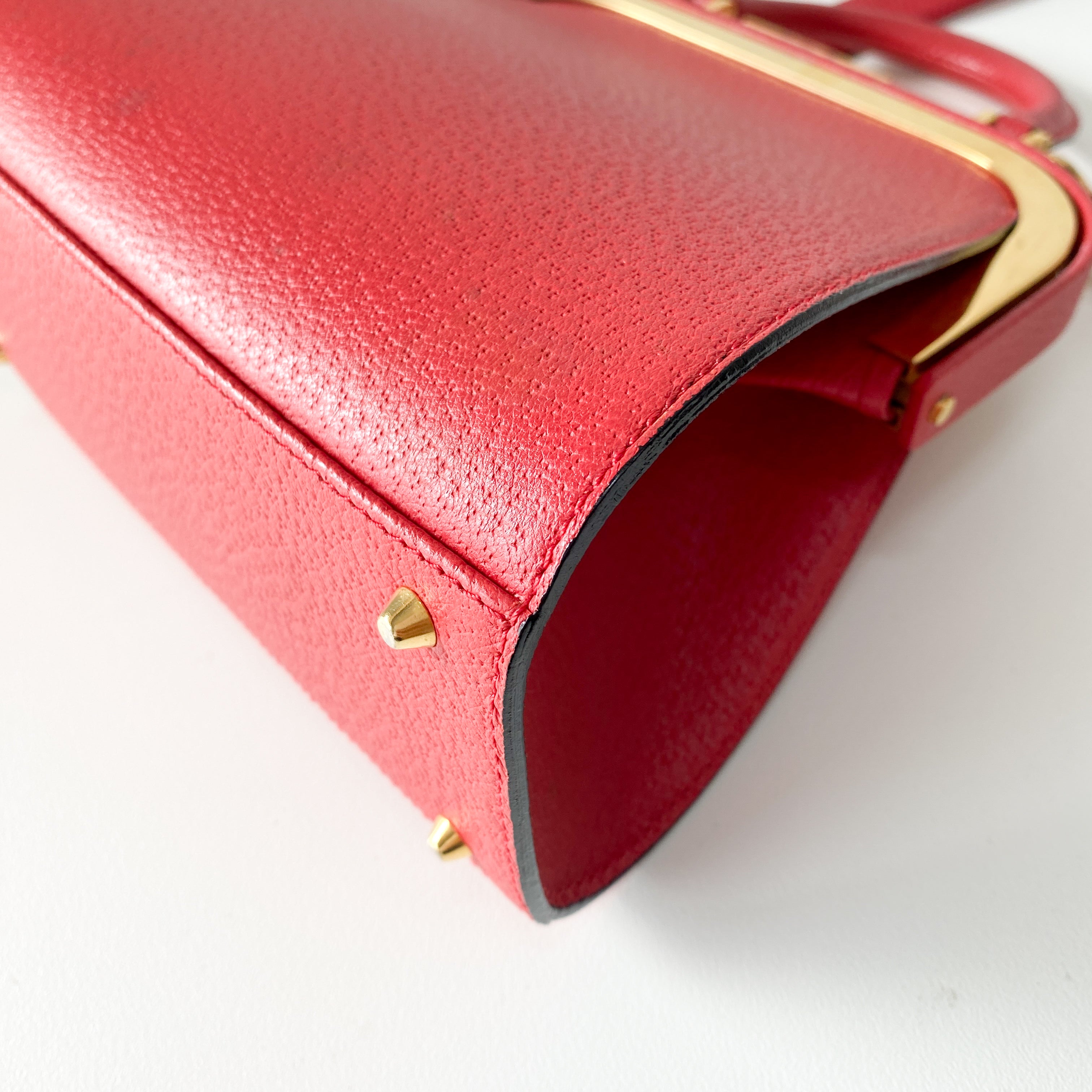 2Way Red Leather Hand/Shoulder Bag