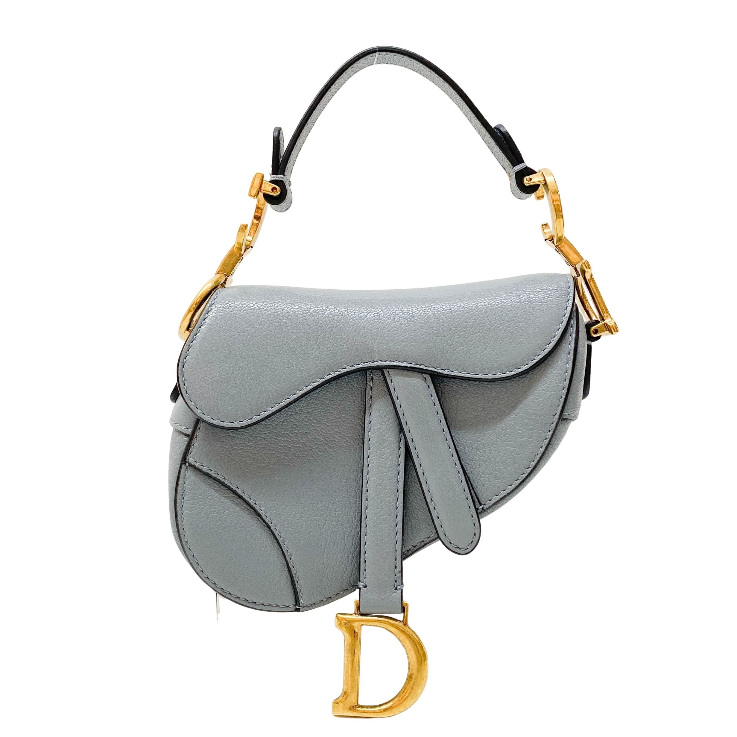 Mini Saddle Blue Leather Hand Bag