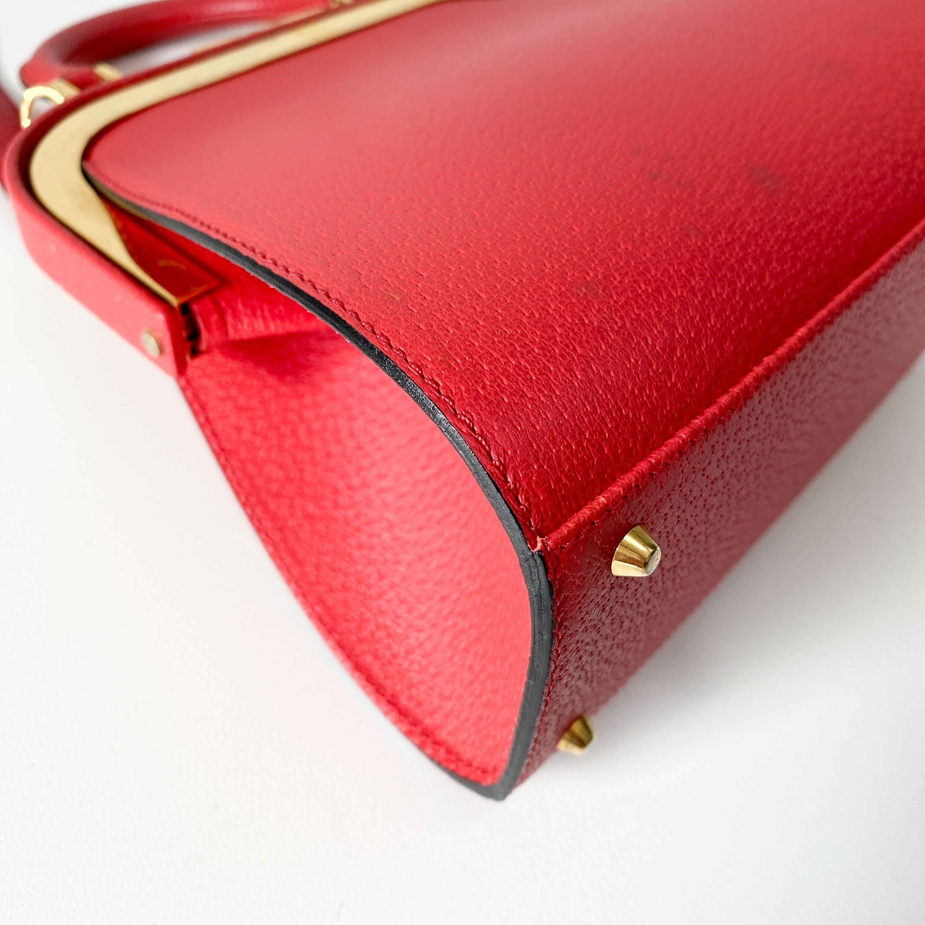 2Way Red Leather Hand/Shoulder Bag