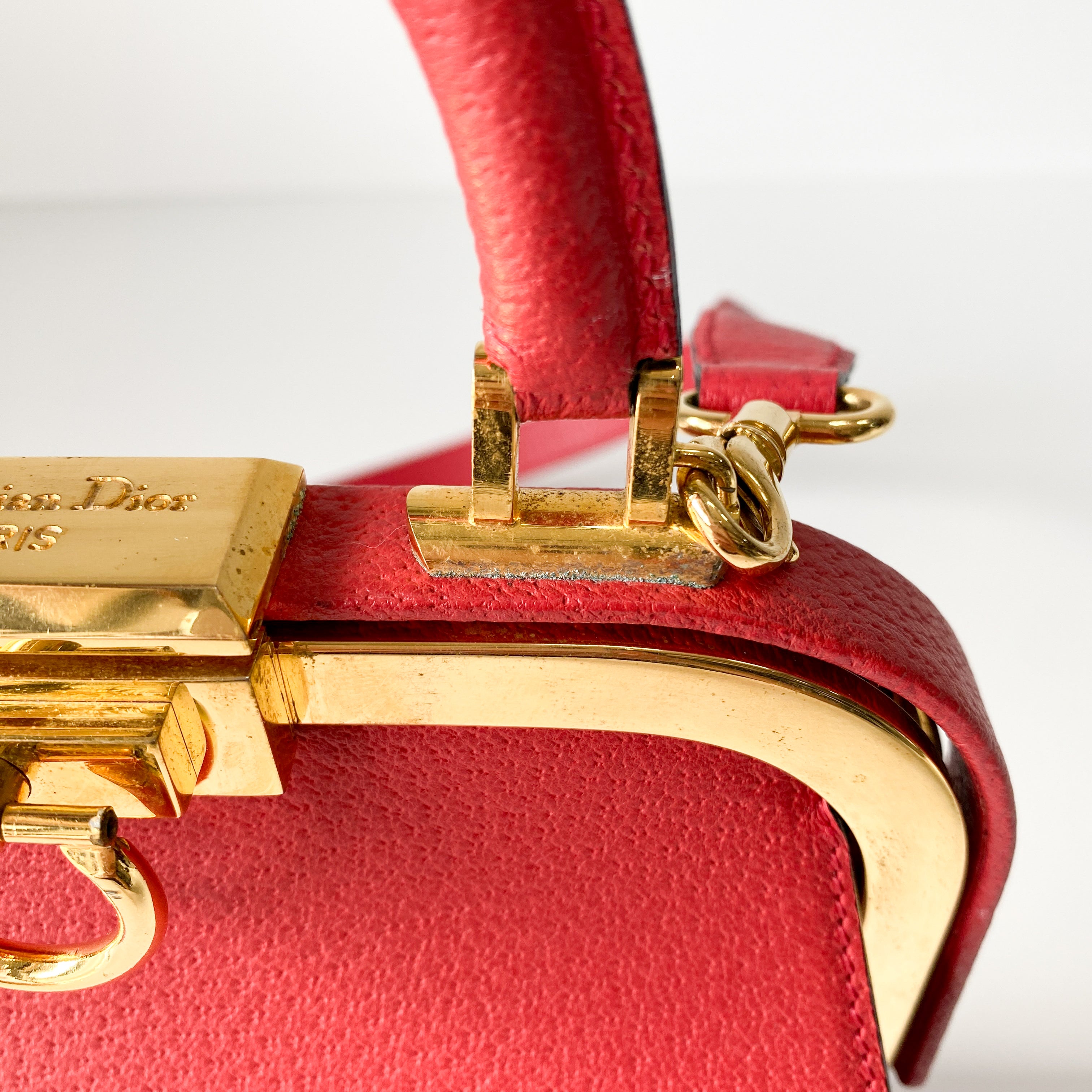 2Way Red Leather Hand/Shoulder Bag