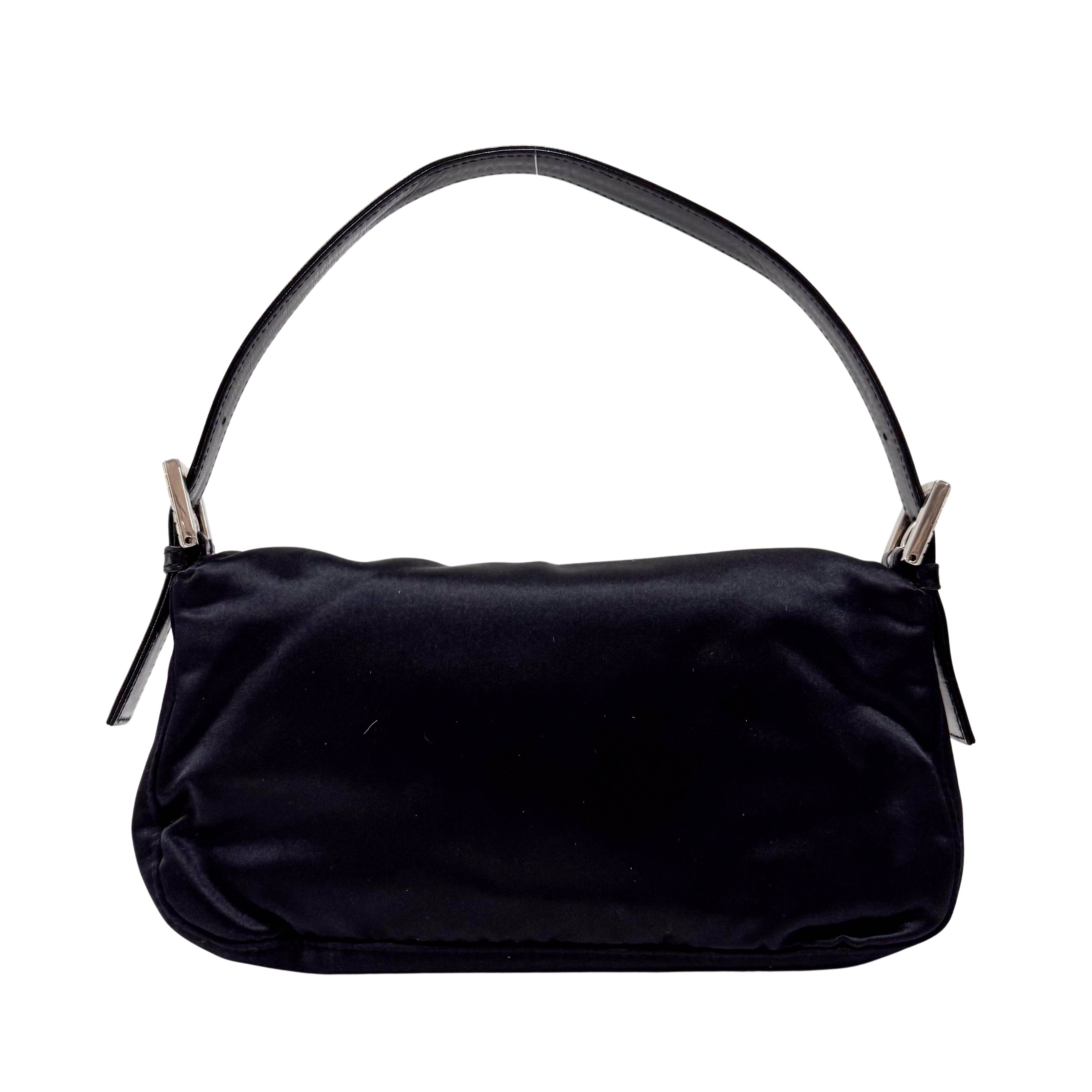 Baguette Black Satin Rhinestone Hardware