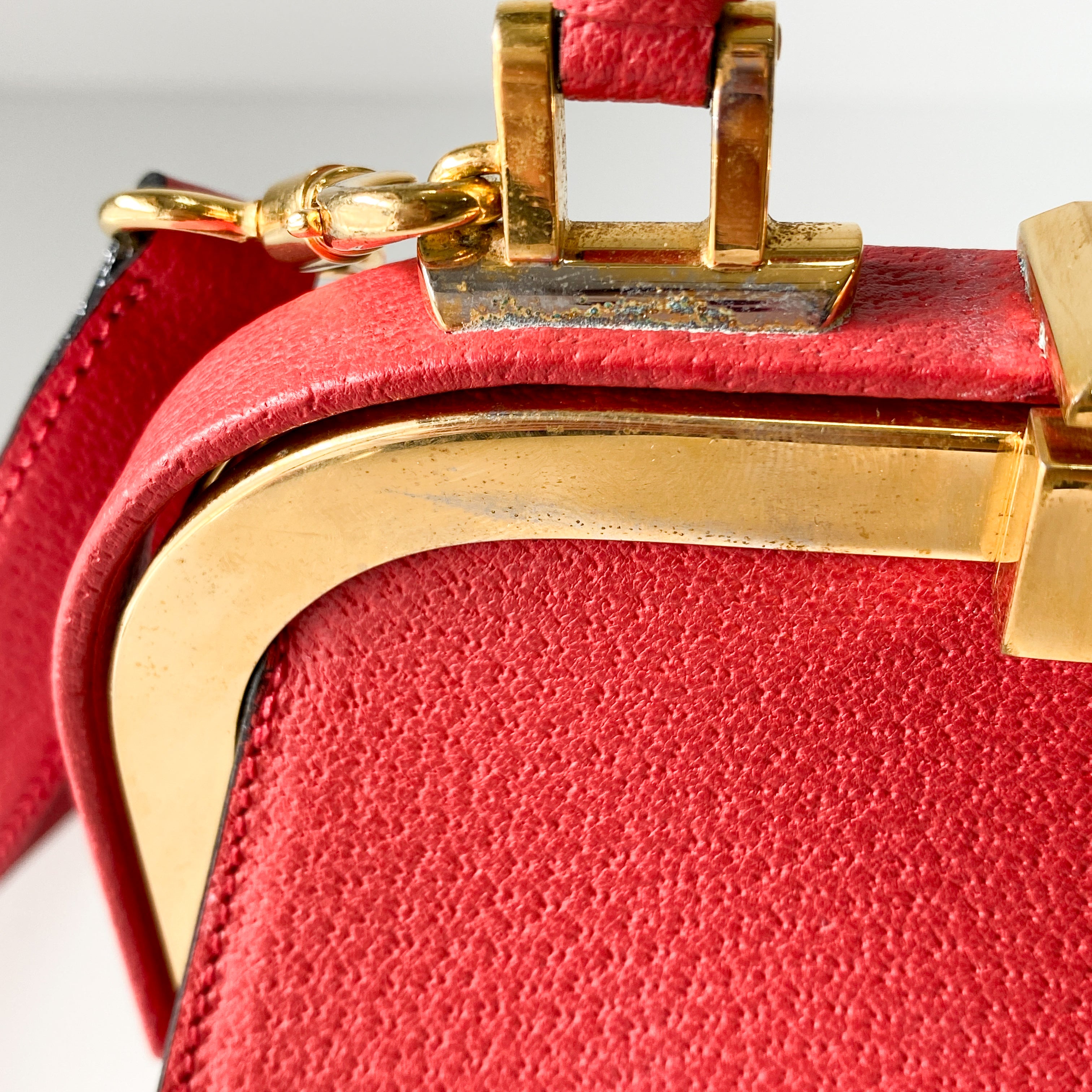 2Way Red Leather Hand/Shoulder Bag