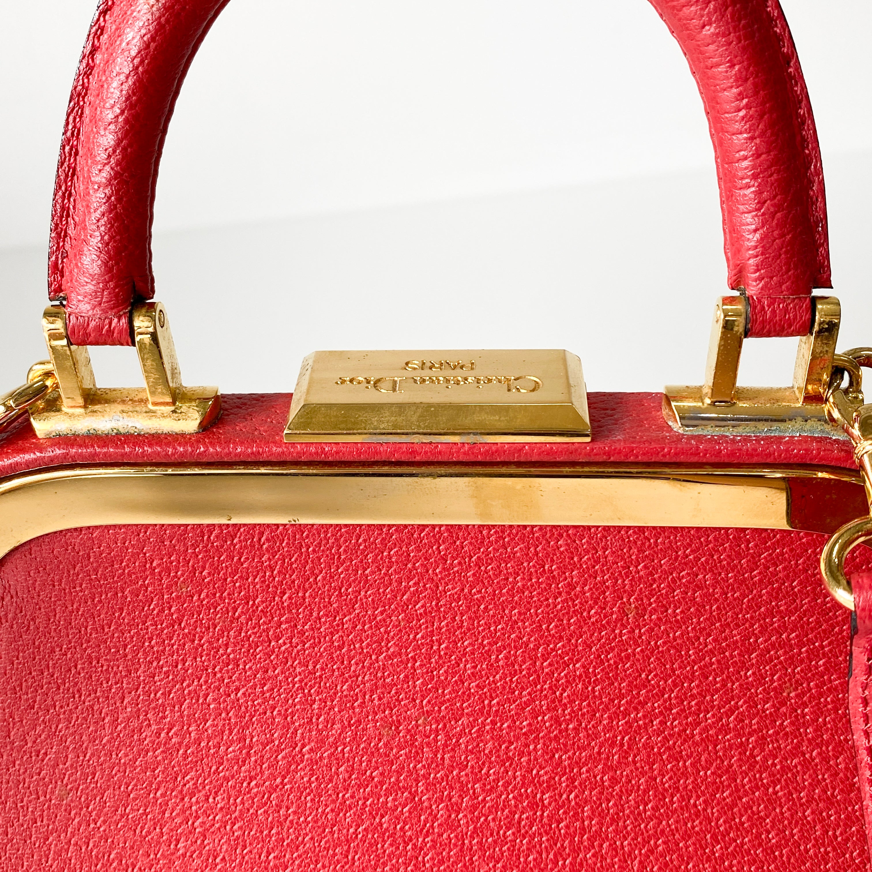 2Way Red Leather Hand/Shoulder Bag