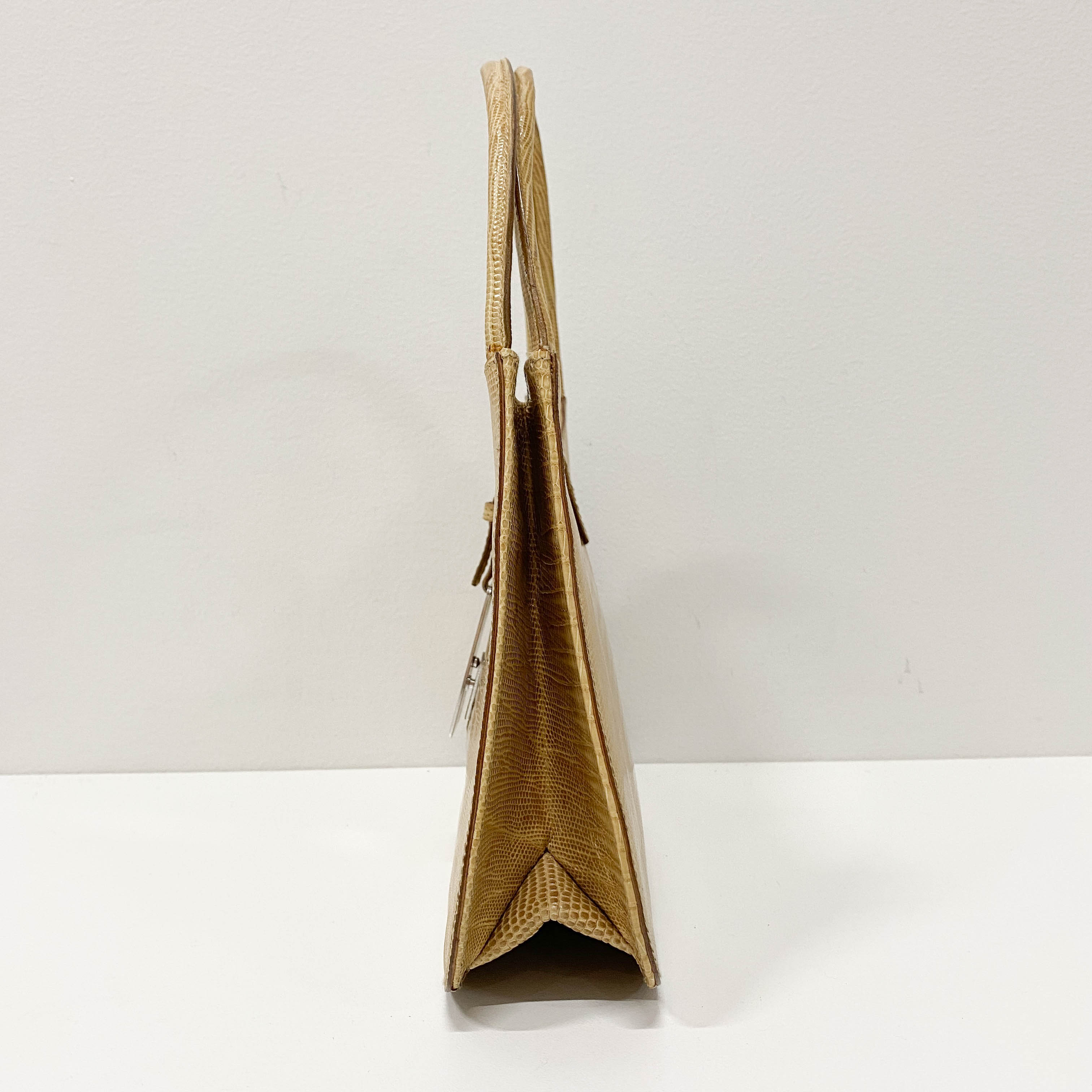 Yellow Embossed Lizard Leather Bag