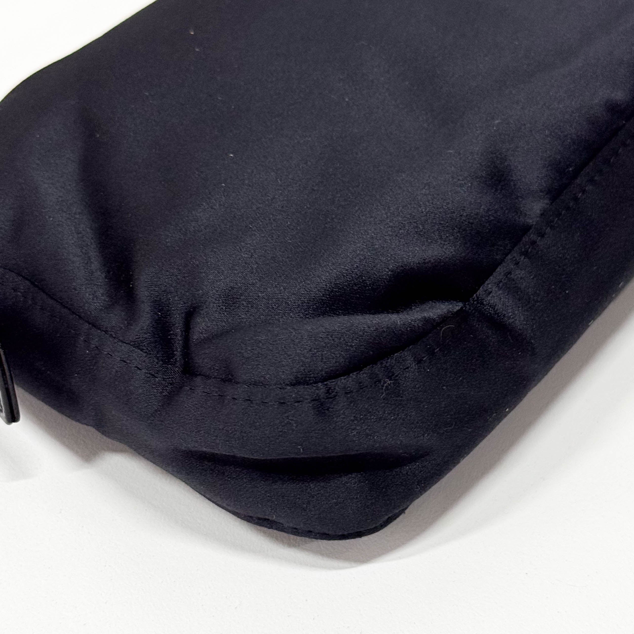 Baguette Black Satin Rhinestone Hardware