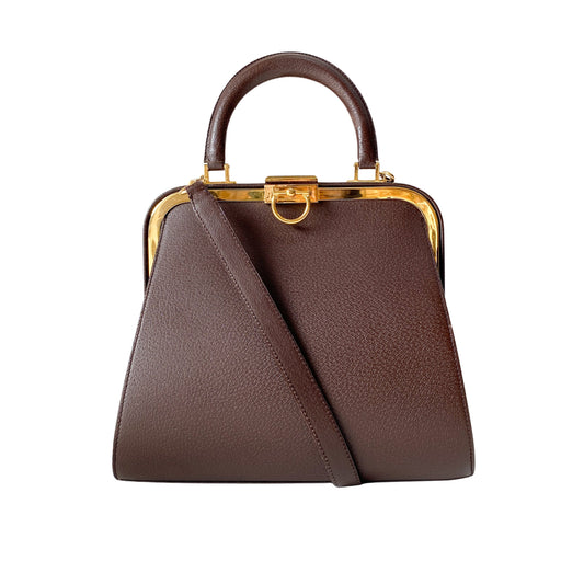 2Way Brown Leather Hand/Shoulder Bag