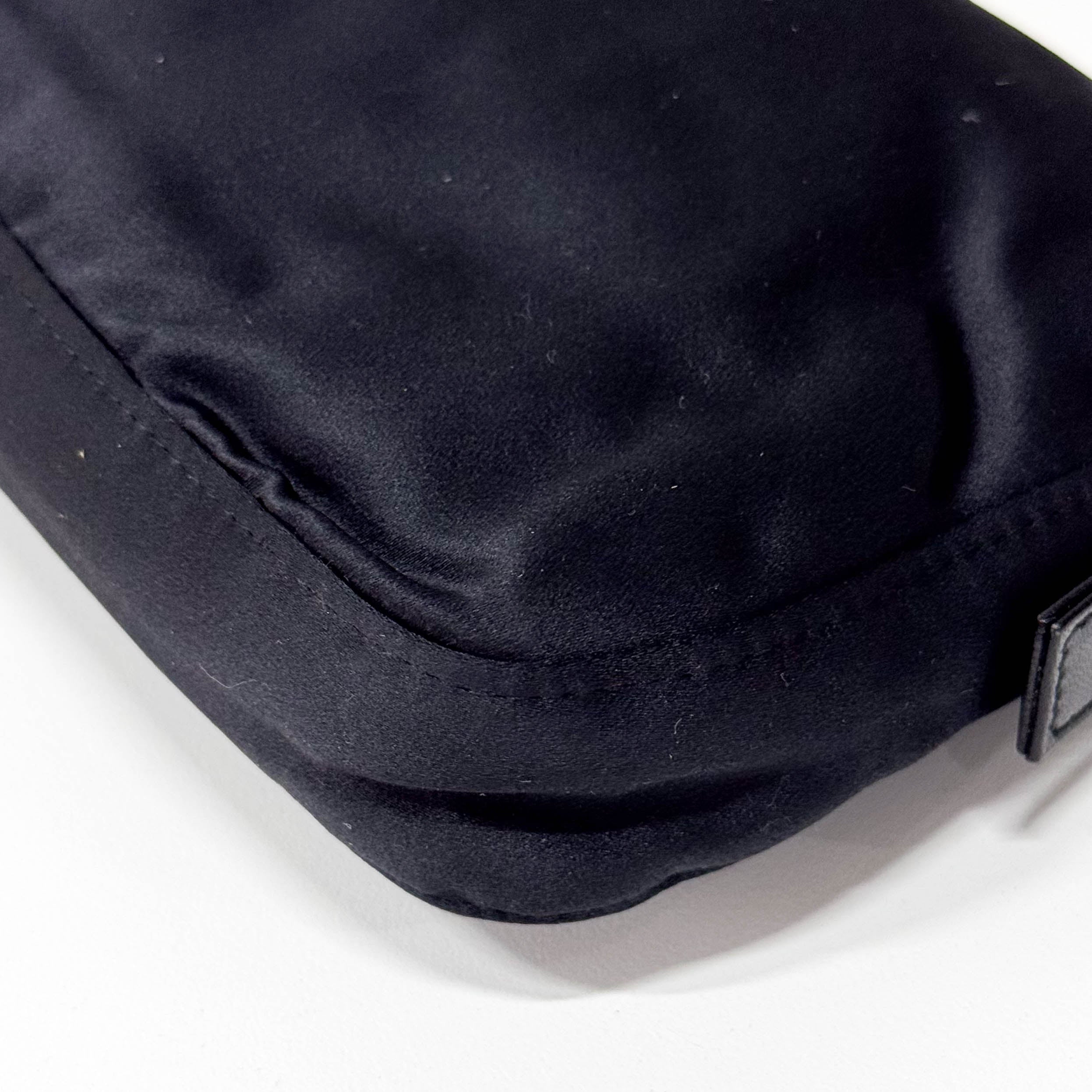 Baguette Black Satin Rhinestone Hardware