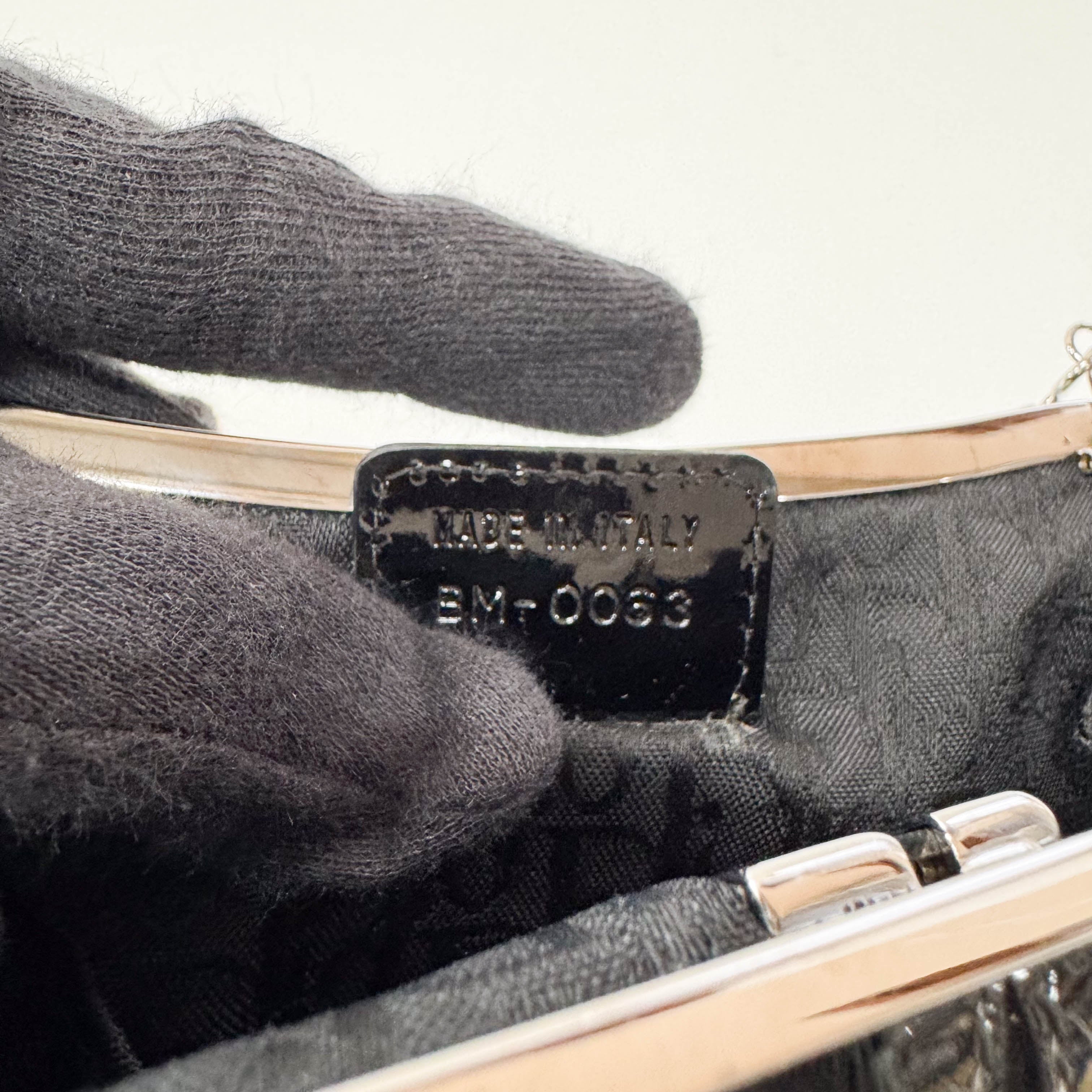 Saddle Mini Black Satin Chain Bag