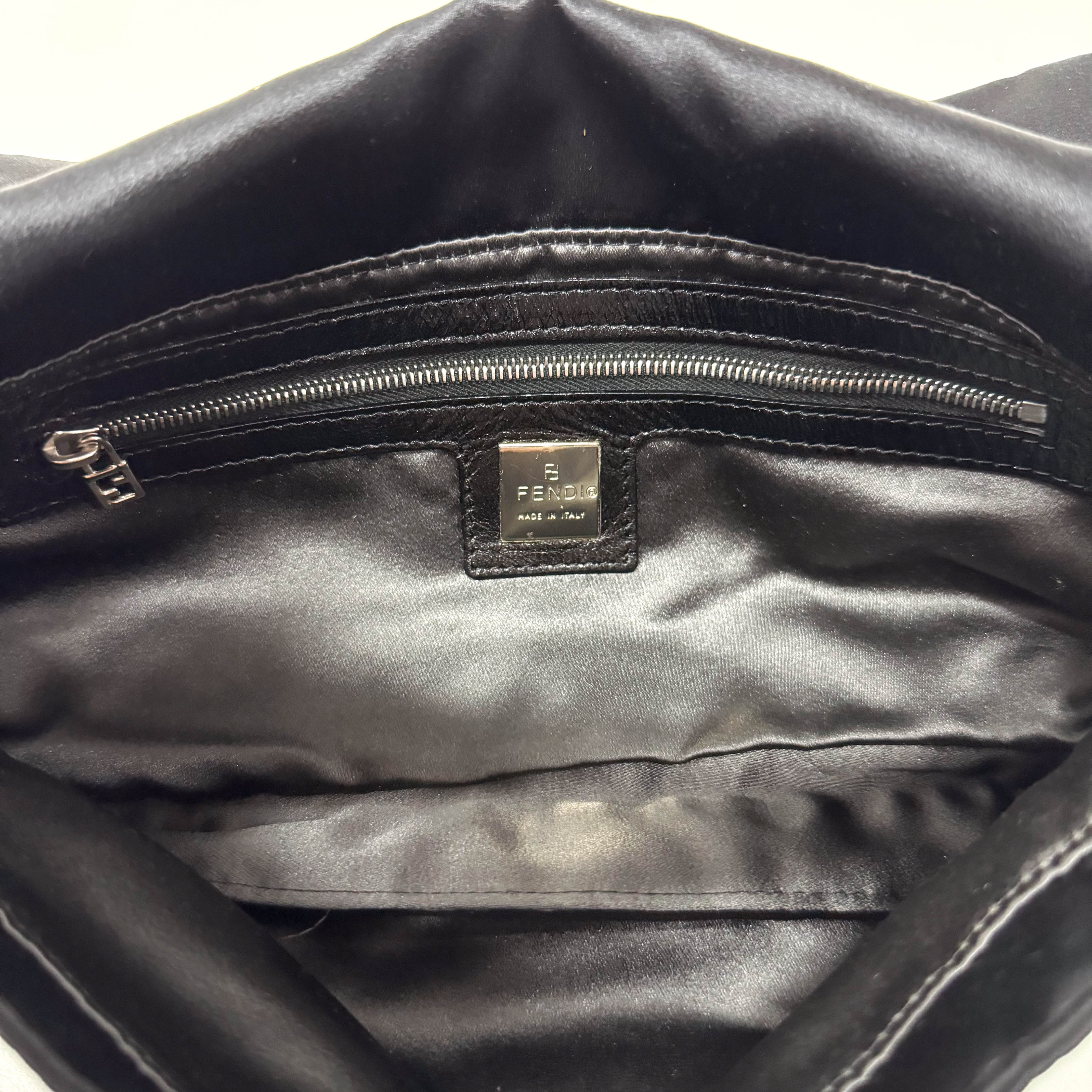 Baguette Black Satin Rhinestone Hardware