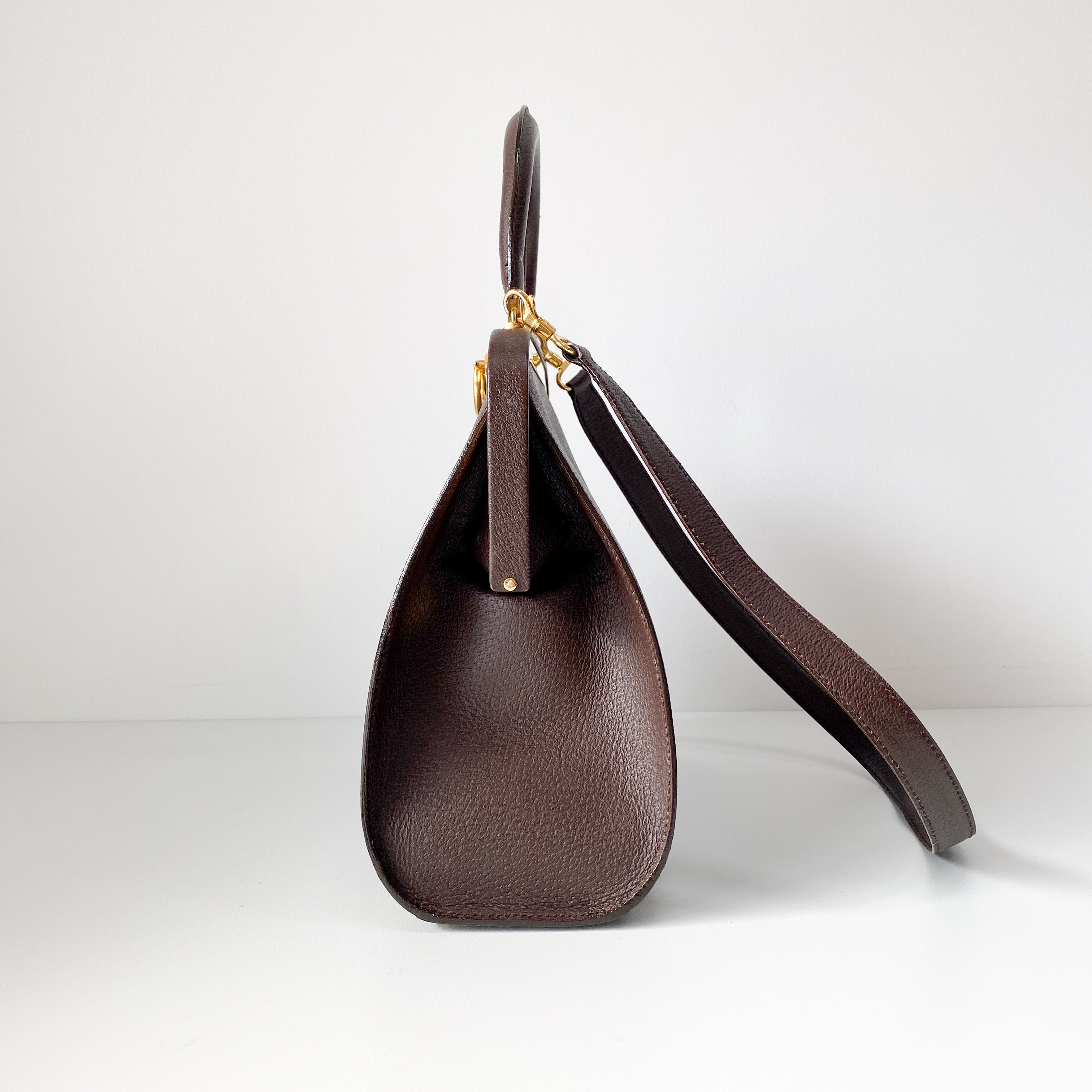 2Way Brown Leather Hand/Shoulder Bag