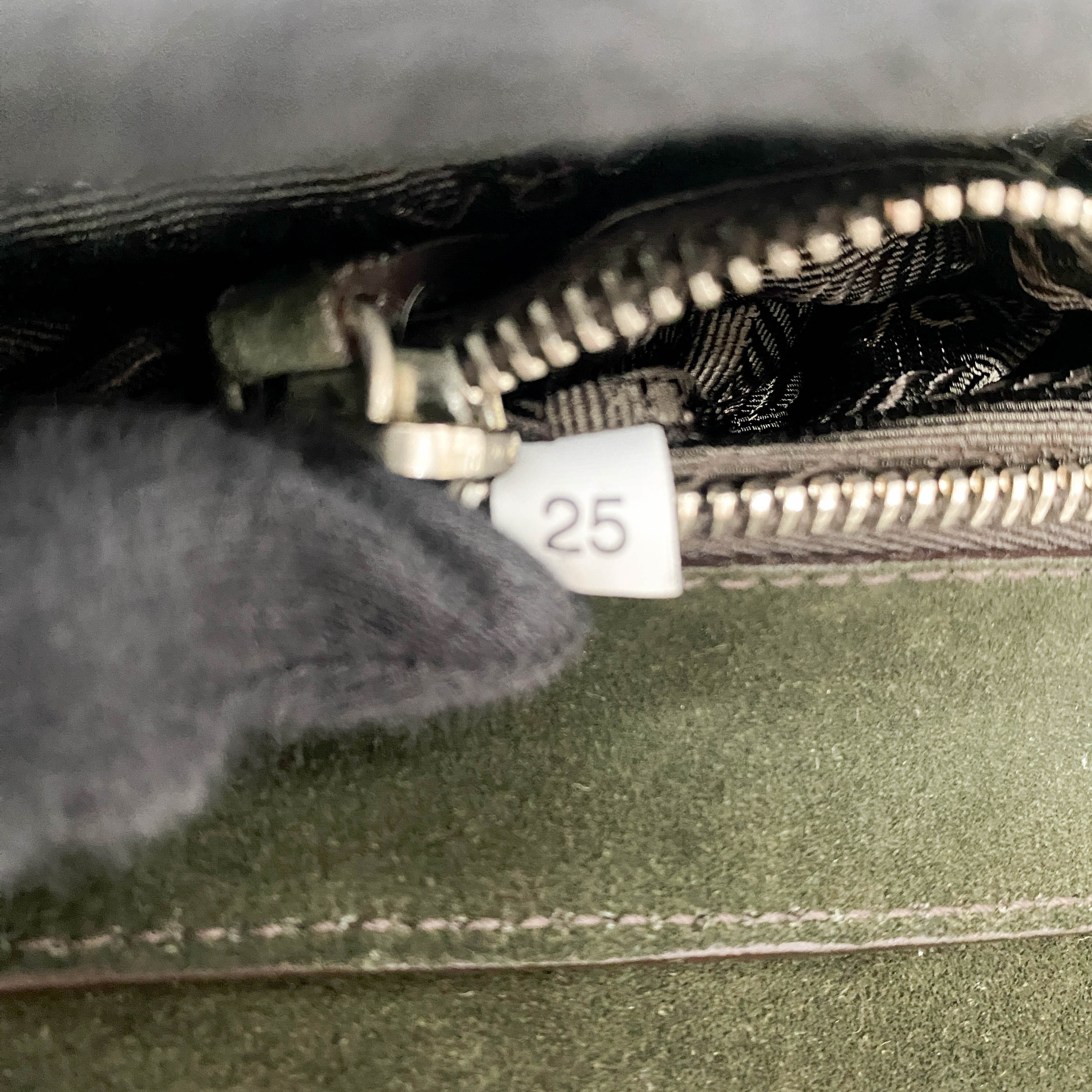 Khaki Suede Shoulder Bag