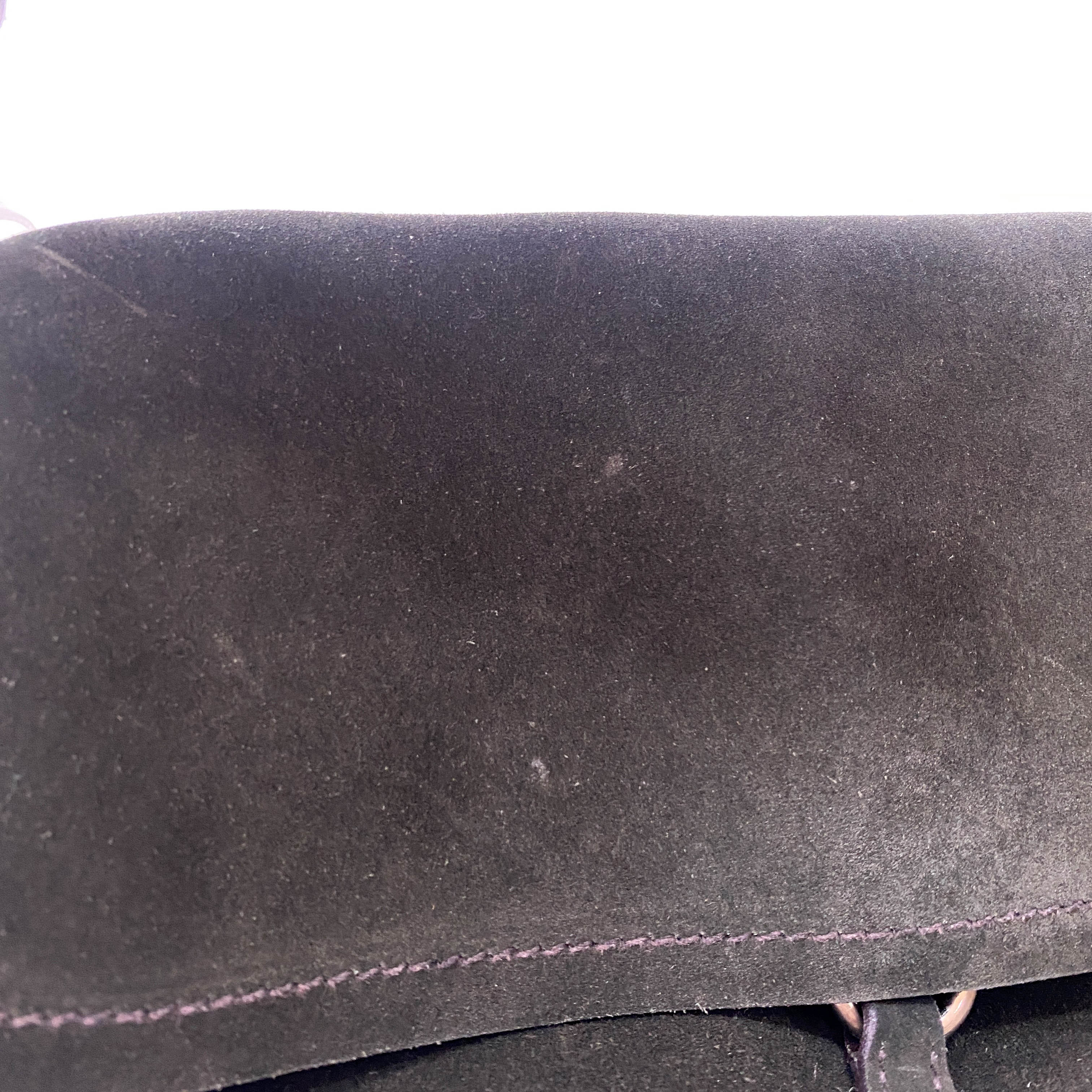 Khaki Suede Shoulder Bag