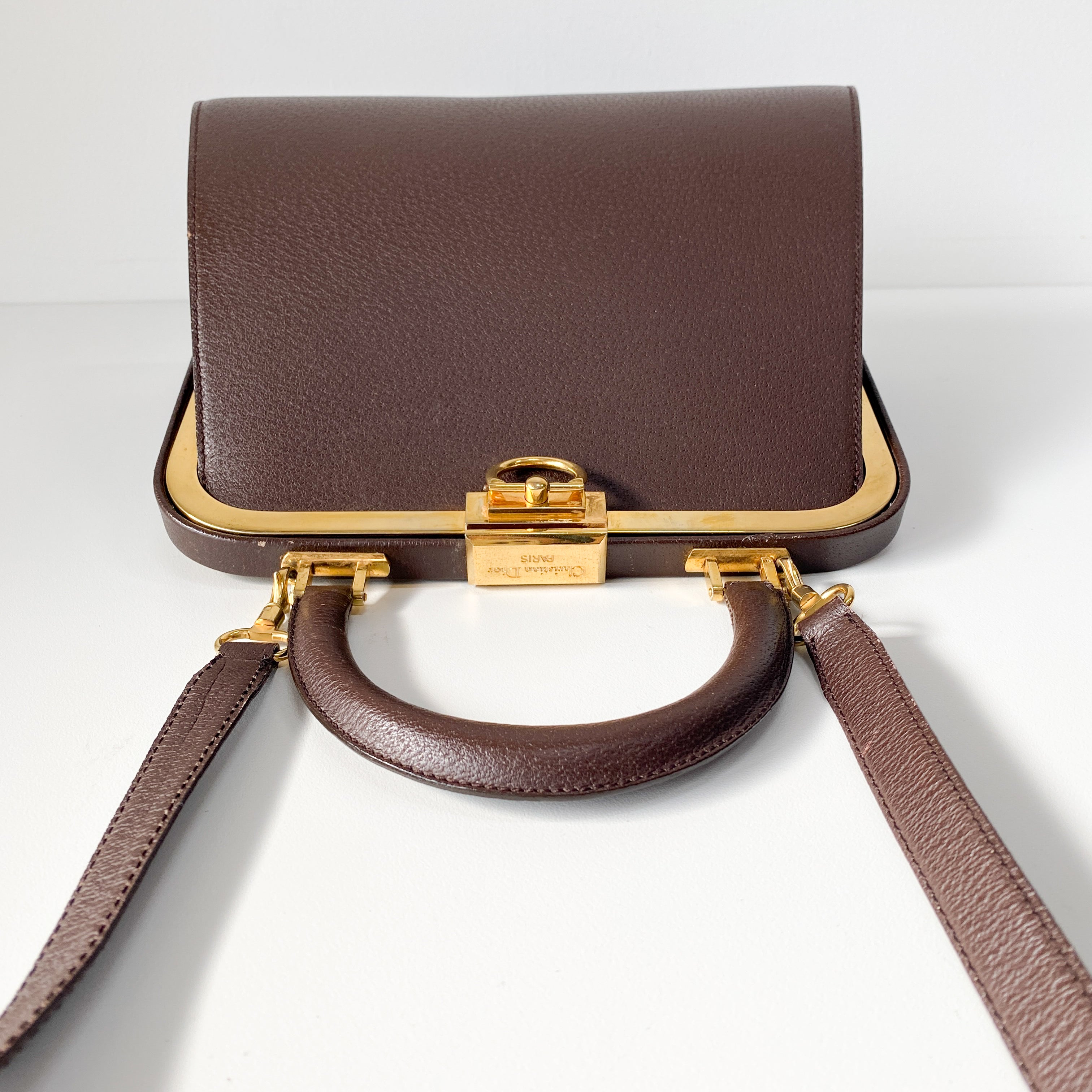 2Way Brown Leather Hand/Shoulder Bag