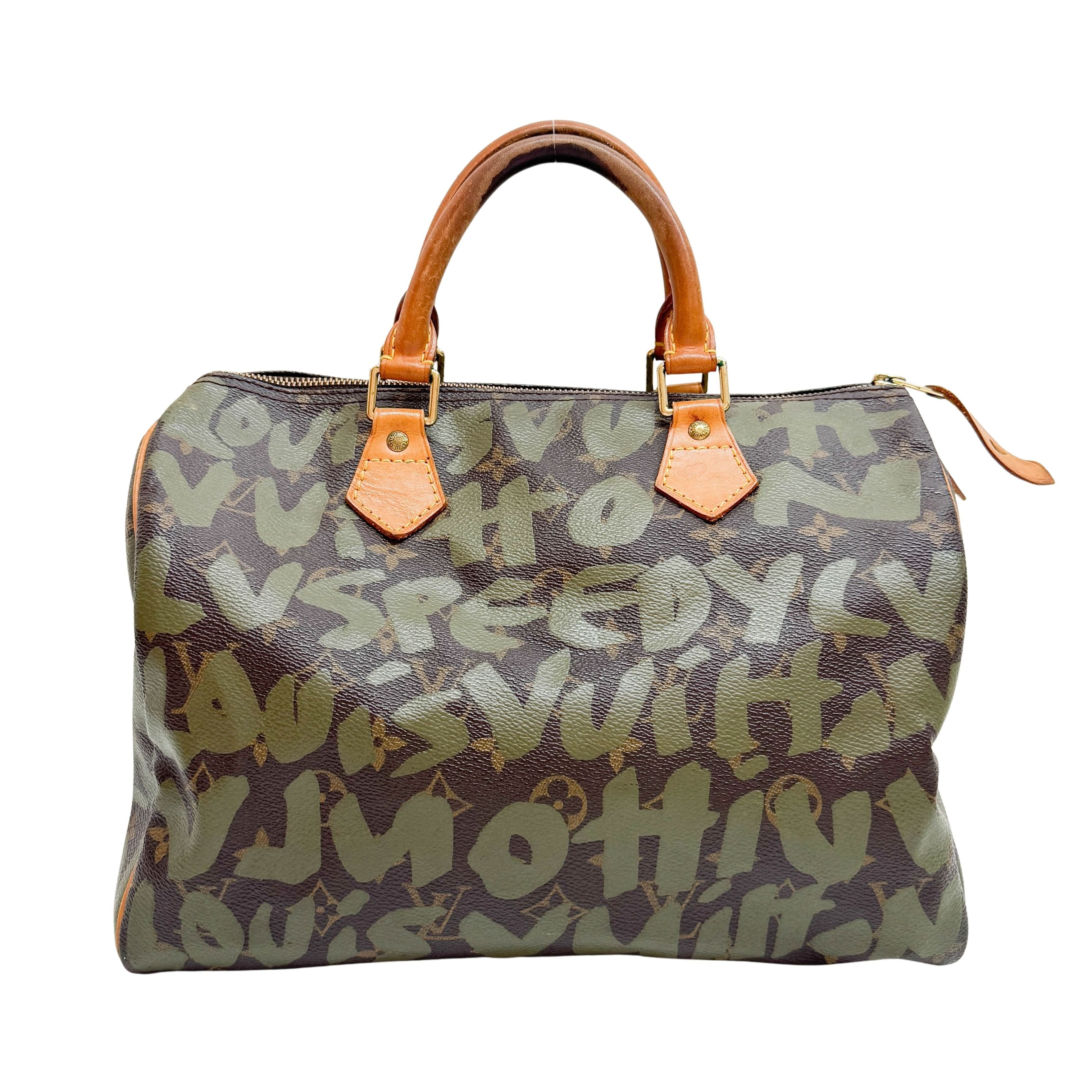 Stephen Sprouse Monogram Graffiti Speedy 30 Army Green
