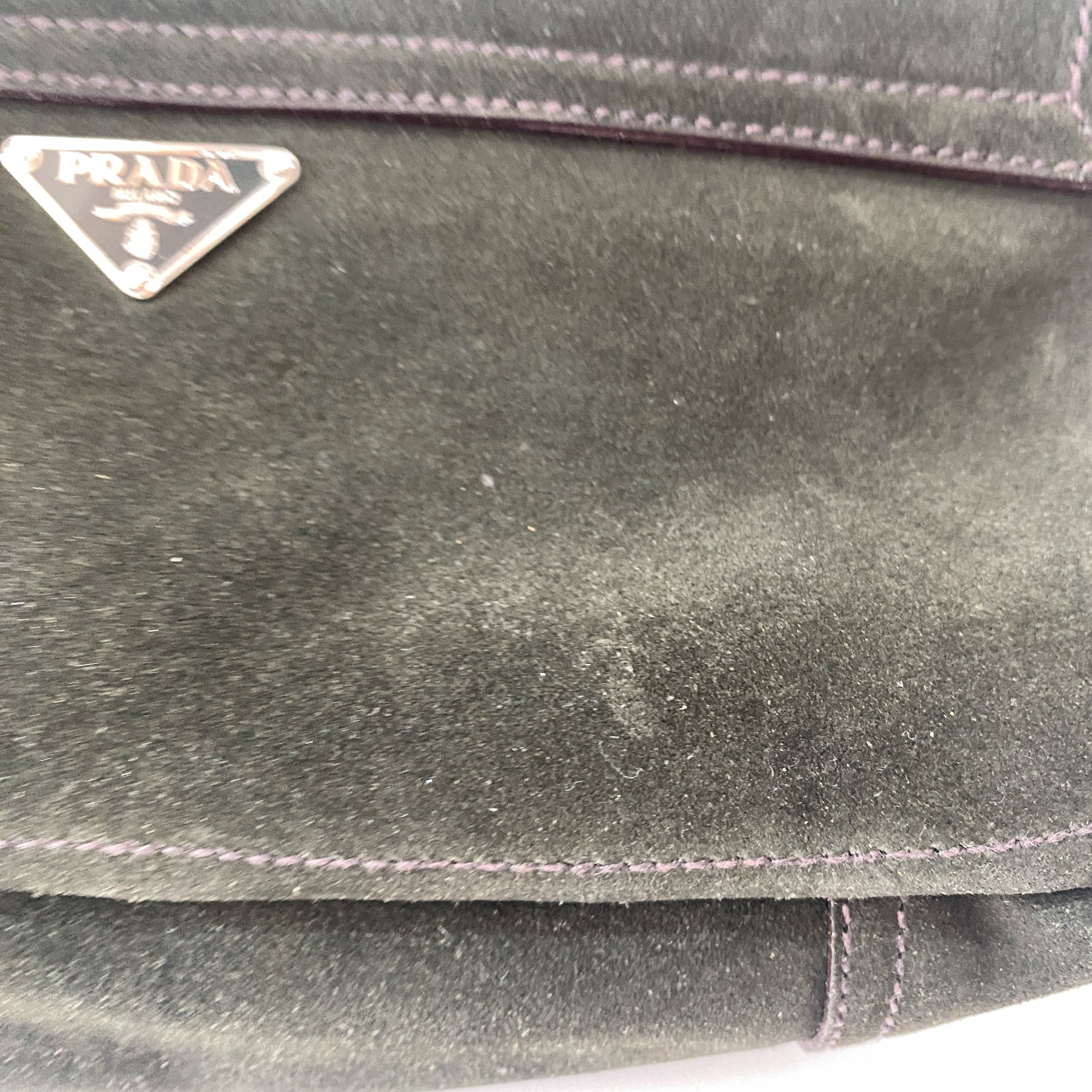 Khaki Suede Shoulder Bag