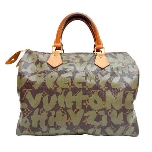 Stephen Sprouse Monogram Graffiti Speedy 30 Army Green
