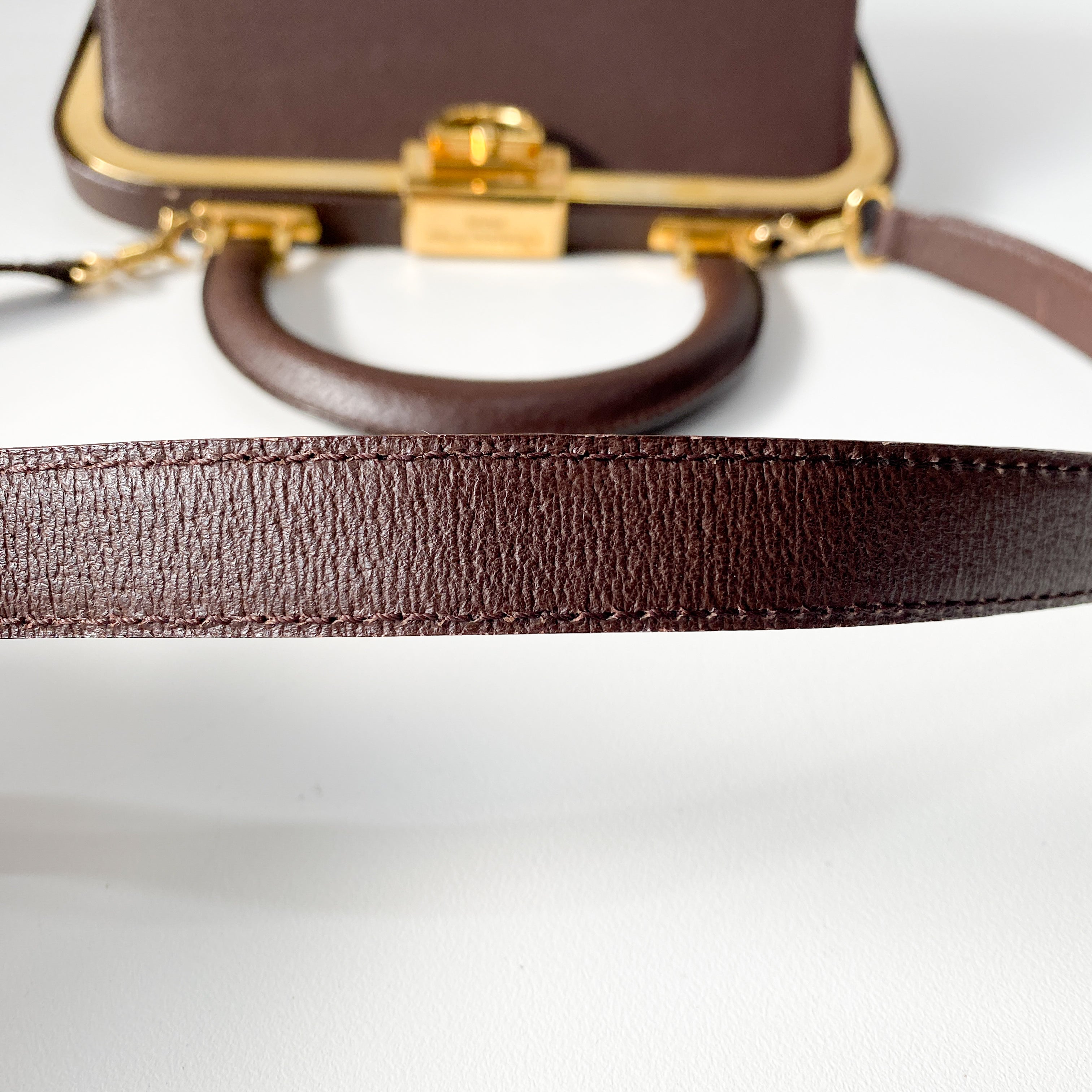 2Way Brown Leather Hand/Shoulder Bag