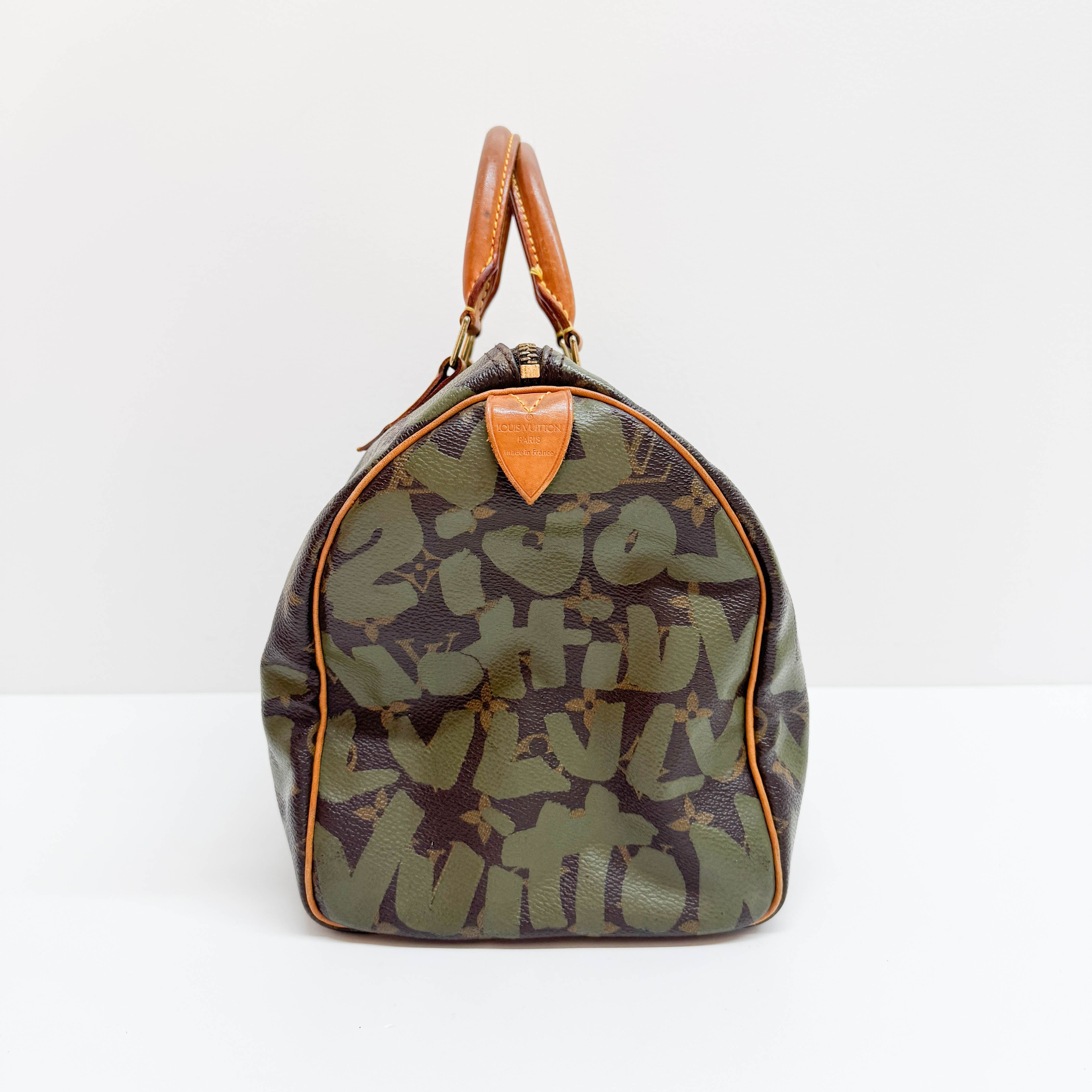 Stephen Sprouse Monogram Graffiti Speedy 30 Army Green